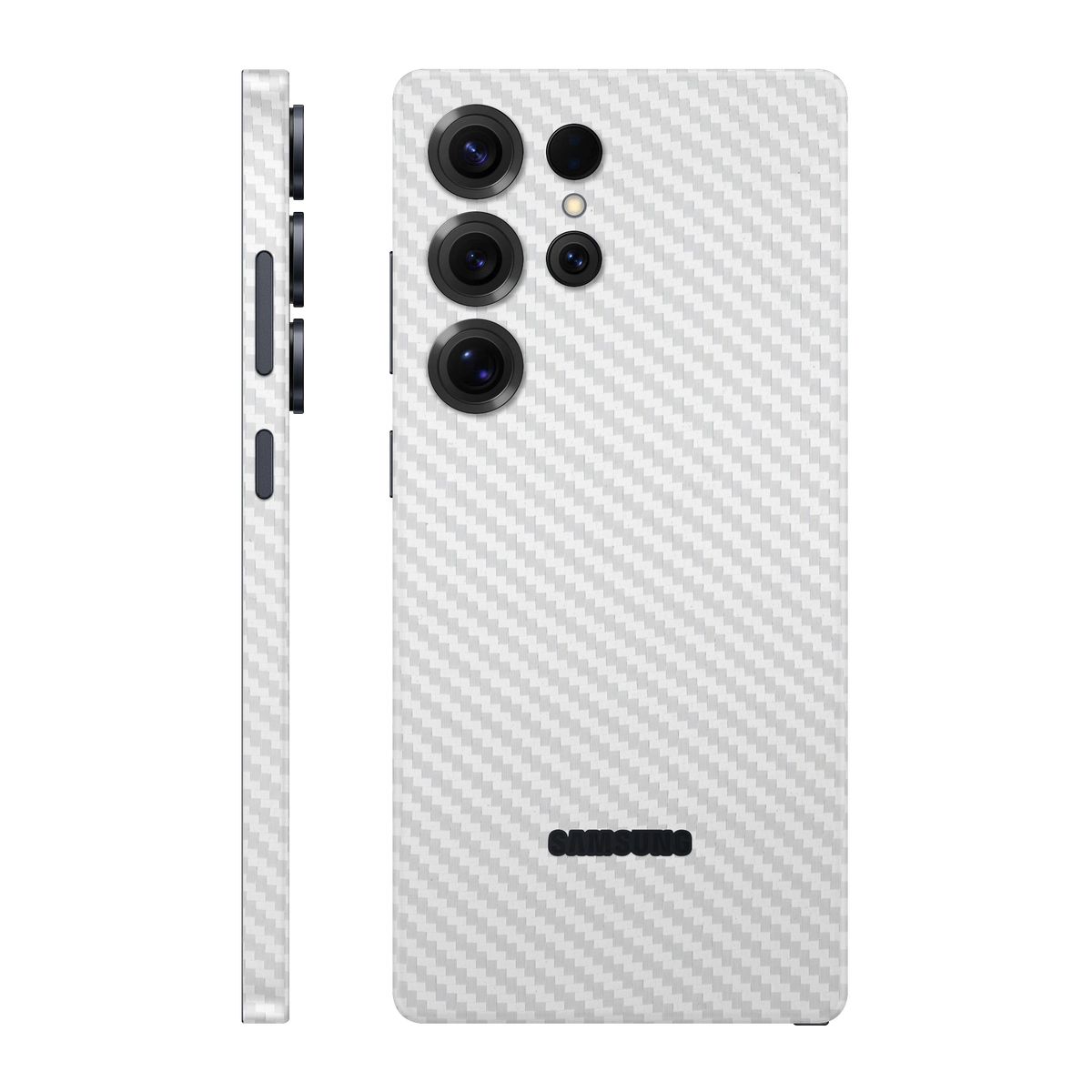 Folie de protectie pentru Samsung Galaxy S25 Ultra, eSkins Elegans, Skin Carbon Alb