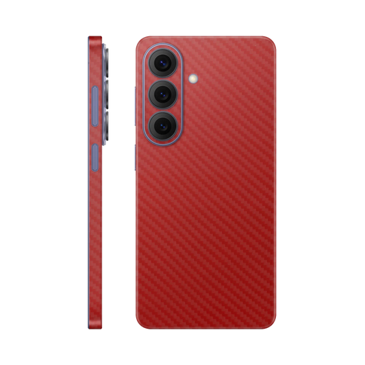 Folie de protectie Samsung Galaxy S26, eSkins Elegans, Skin Carbon Rosu
