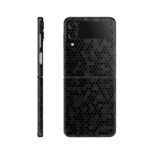 Skin Samsung Galaxy Z Flip 4, Honeycomb 3D Black