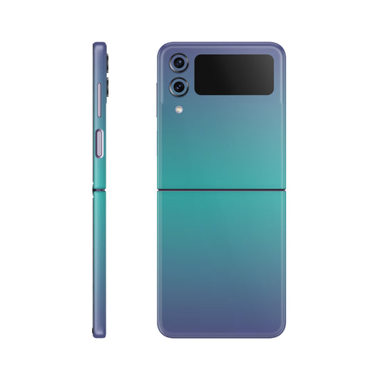Folie de protectie Samsung Galaxy Z Flip 4, eSkins Unique, Skin Cameleon Turcoaz-Lavanda