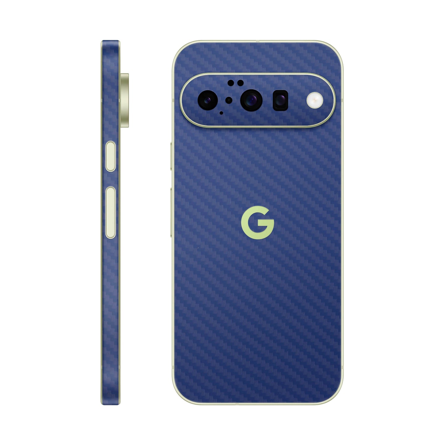 Folie de protectie Google Pixel 10, eSkins Elegans, Skin Carbon Albastru