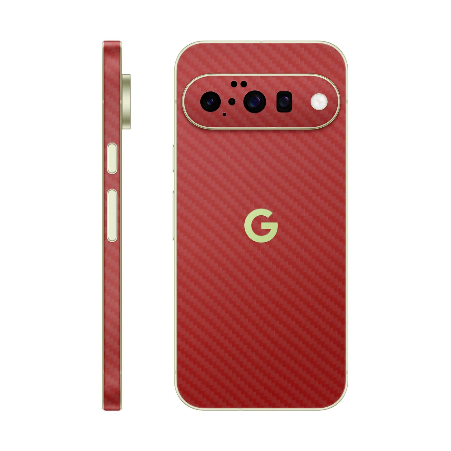 Folie de protectie Google Pixel 10, eSkins Elegans, Skin Carbon Rosu