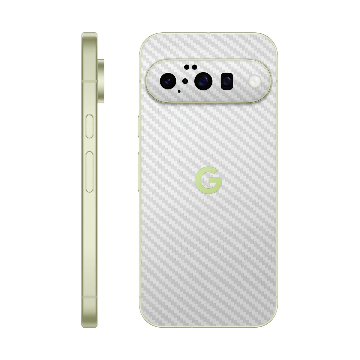 Folie de protectie Google Pixel 10, eSkins Elegans, Skin Carbon Alb
