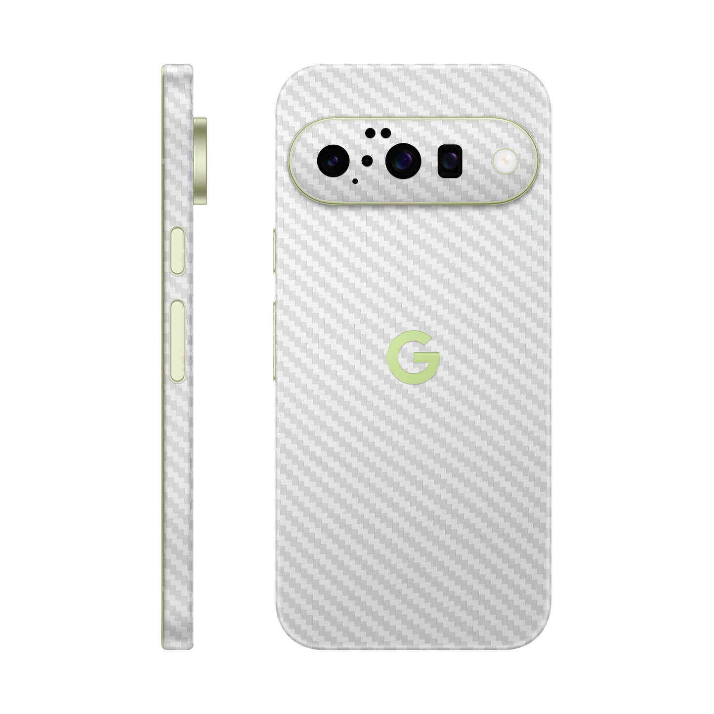 Folie de protectie Google Pixel 10, eSkins Elegans, Skin Carbon Alb