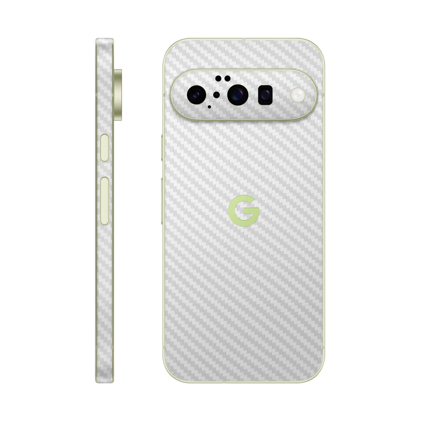 Folie de protectie Google Pixel 10, eSkins Elegans, Skin Carbon Alb