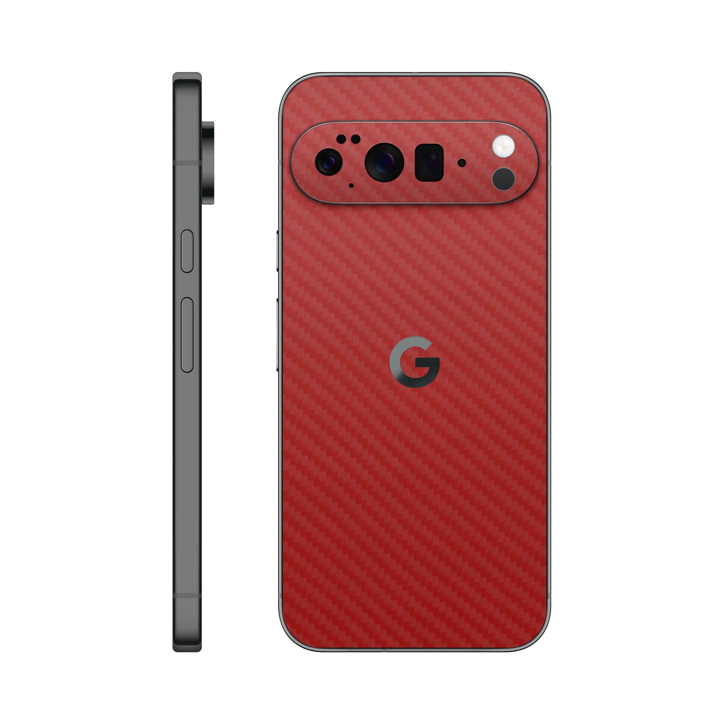 Folie de protectie Google Pixel 10 Pro, eSkins Elegans, Skin Carbon Rosu