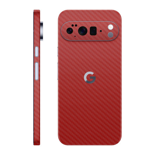 Folie de protectie Google Pixel 10 Pro XL, eSkins Elegans, Skin Carbon Rosu