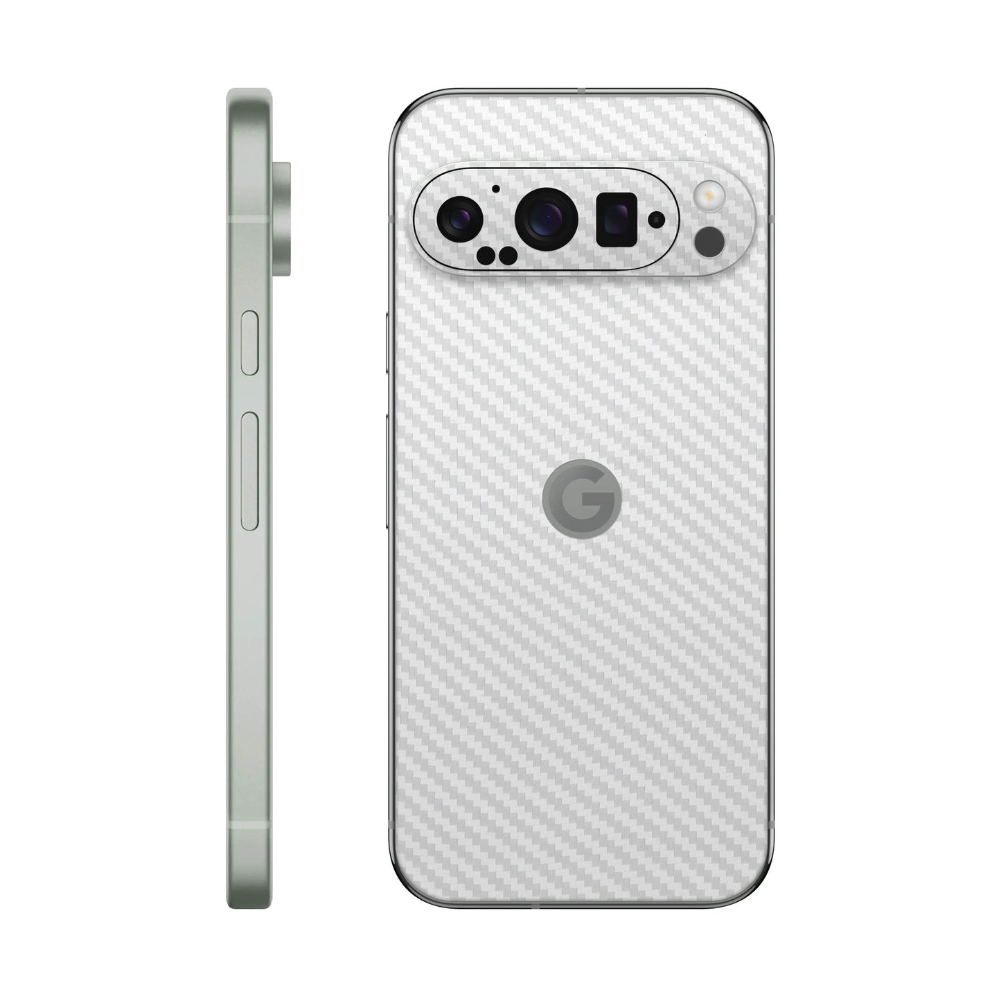 Folie de protectie Google Pixel 9 Pro, eSkins Elegans, Skin Carbon Alb