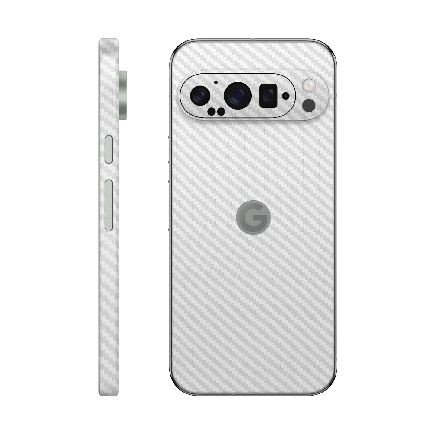 Folie de protectie Google Pixel 9 Pro, eSkins Elegans, Skin Carbon Alb