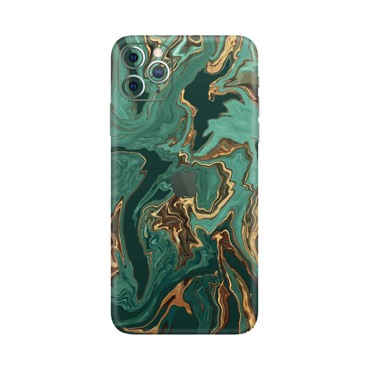 Folie de protectie iPhone 11 Pro Max, eSkins Signature, Skin Emerald Flow