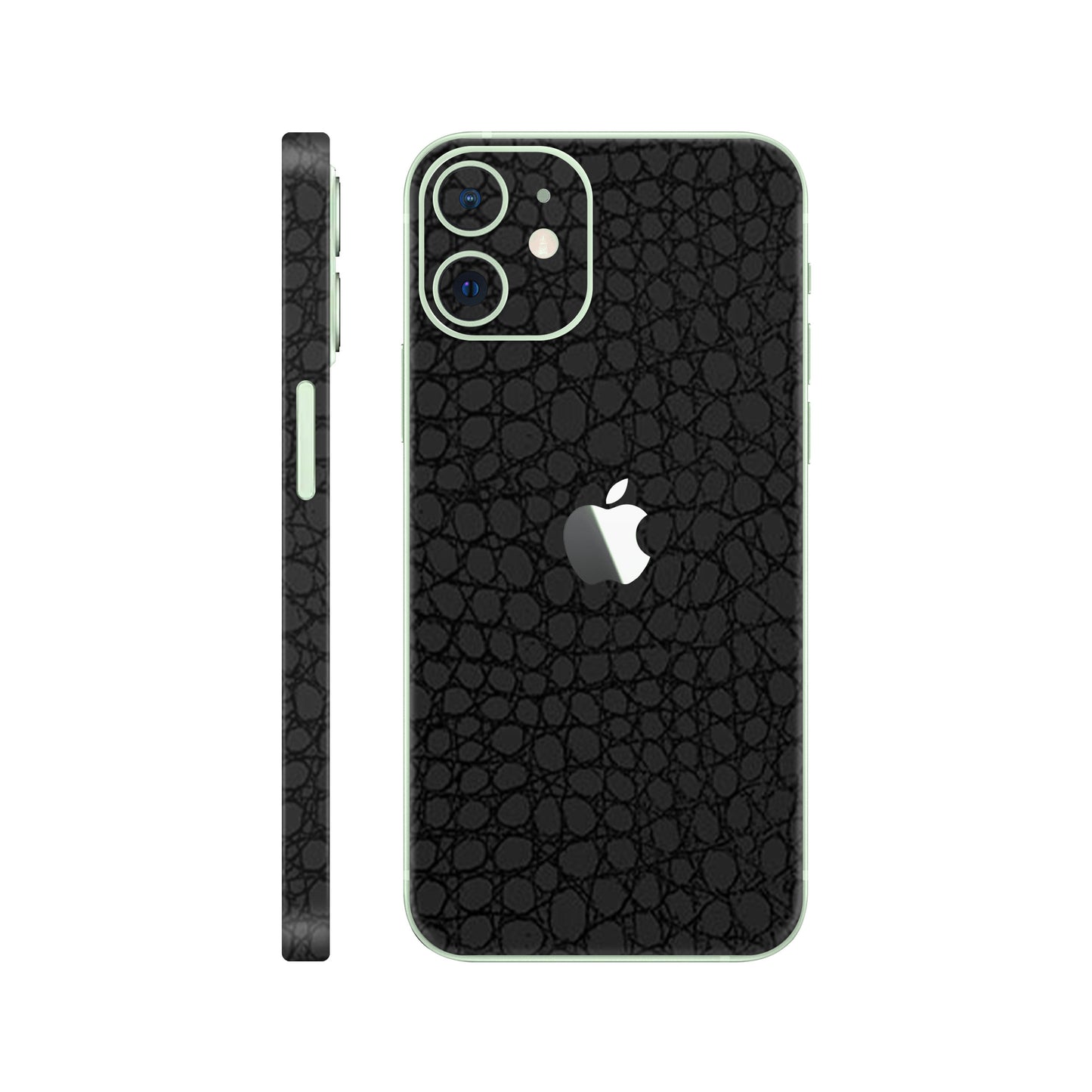 Folie de protectie iPhone 12, eSkins Elegans, Skin Croco Negru
