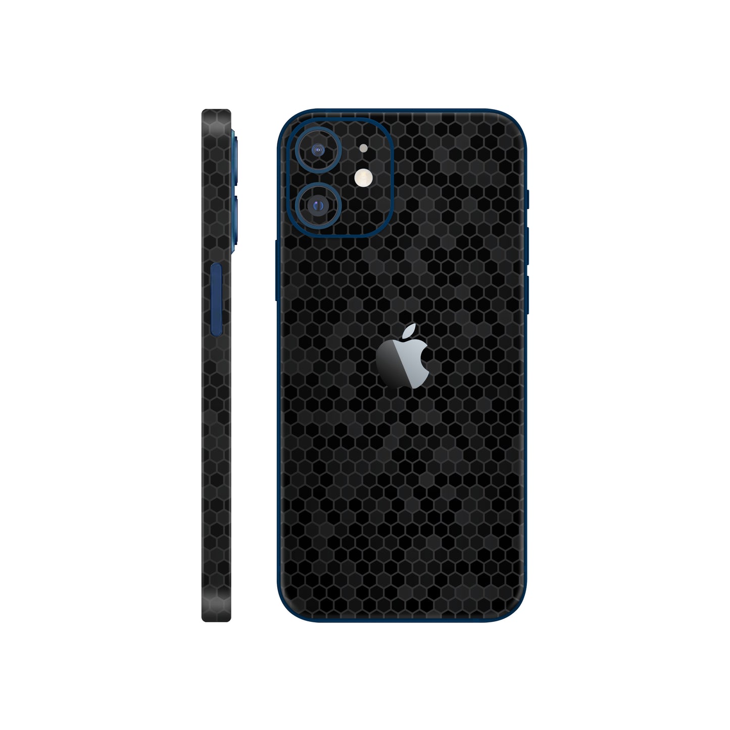 Folie de protectie iPhone 12 Mini, eSkins Elegans, Skin Honeycomb Negru