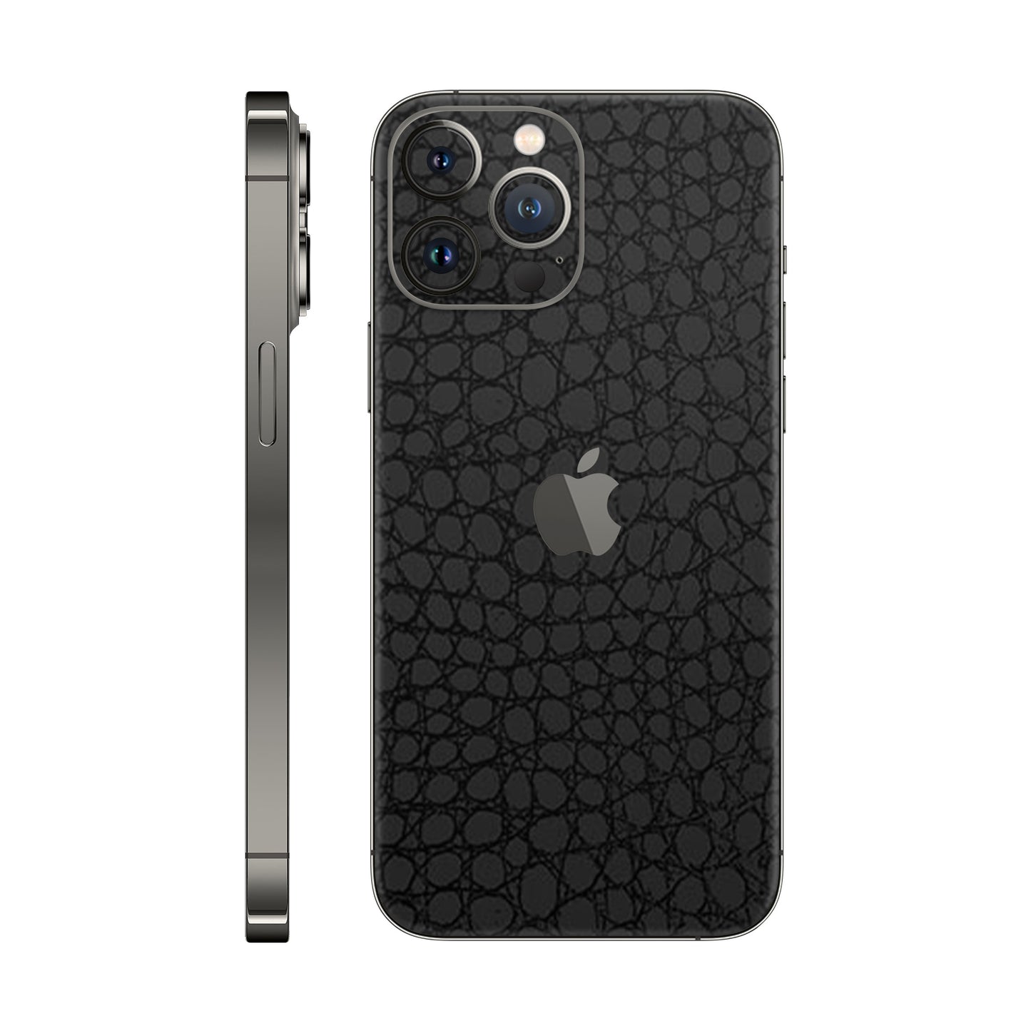 Folie de protectie iPhone 12 Pro Max, eSkins Elegans, Skin Croco Negru