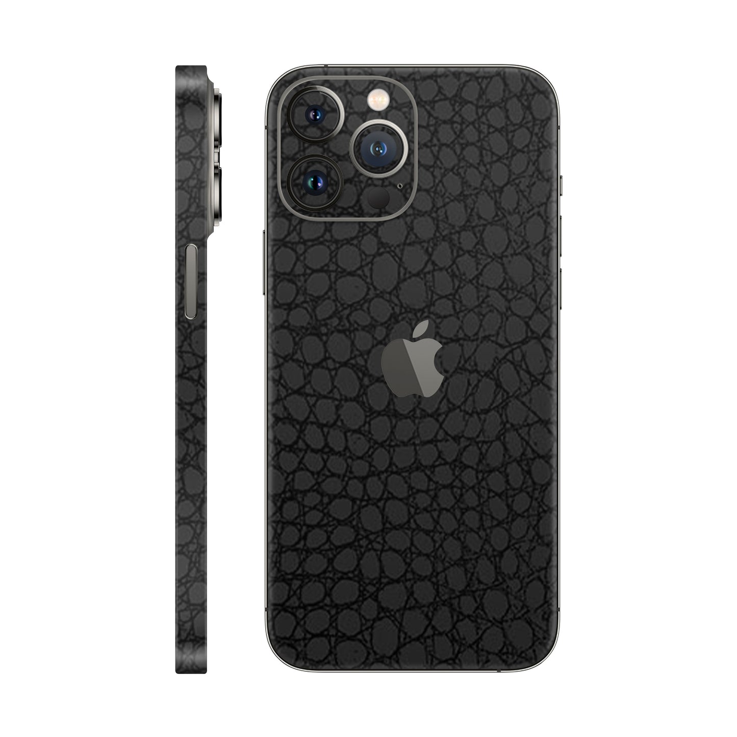 Folie de protectie iPhone 12 Pro Max, eSkins Elegans, Skin Croco Negru