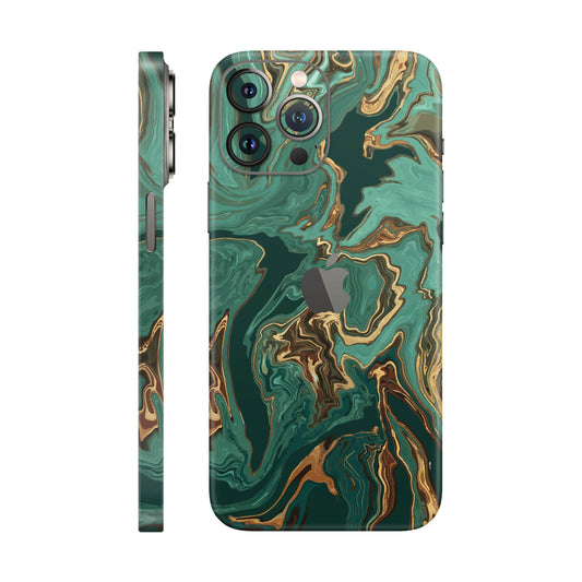 Folie de protectie iPhone 12 Pro Max, eSkins Signature, Skin Emerald Flow