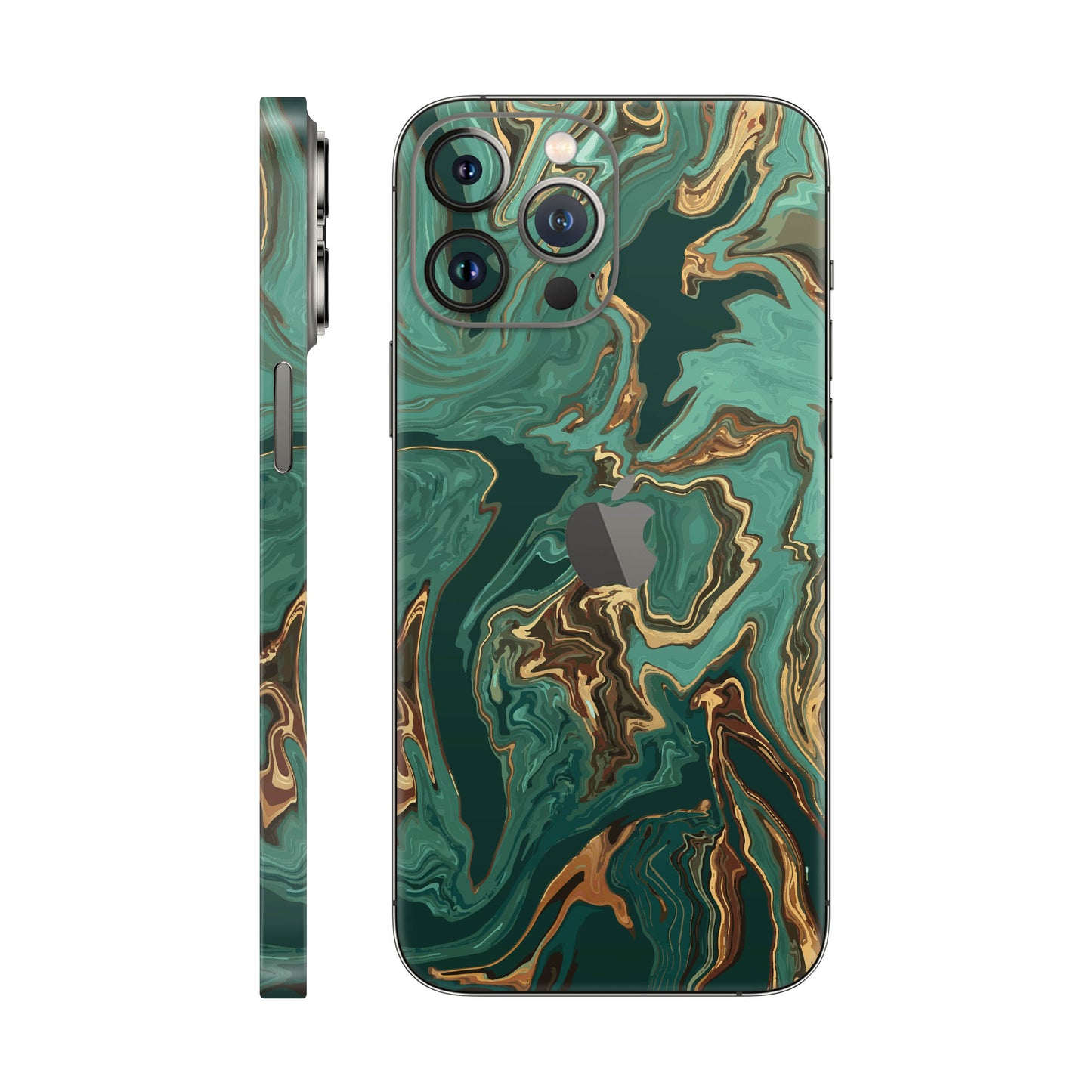 Folie de protectie iPhone 12 Pro Max, eSkins Signature, Skin Emerald Flow