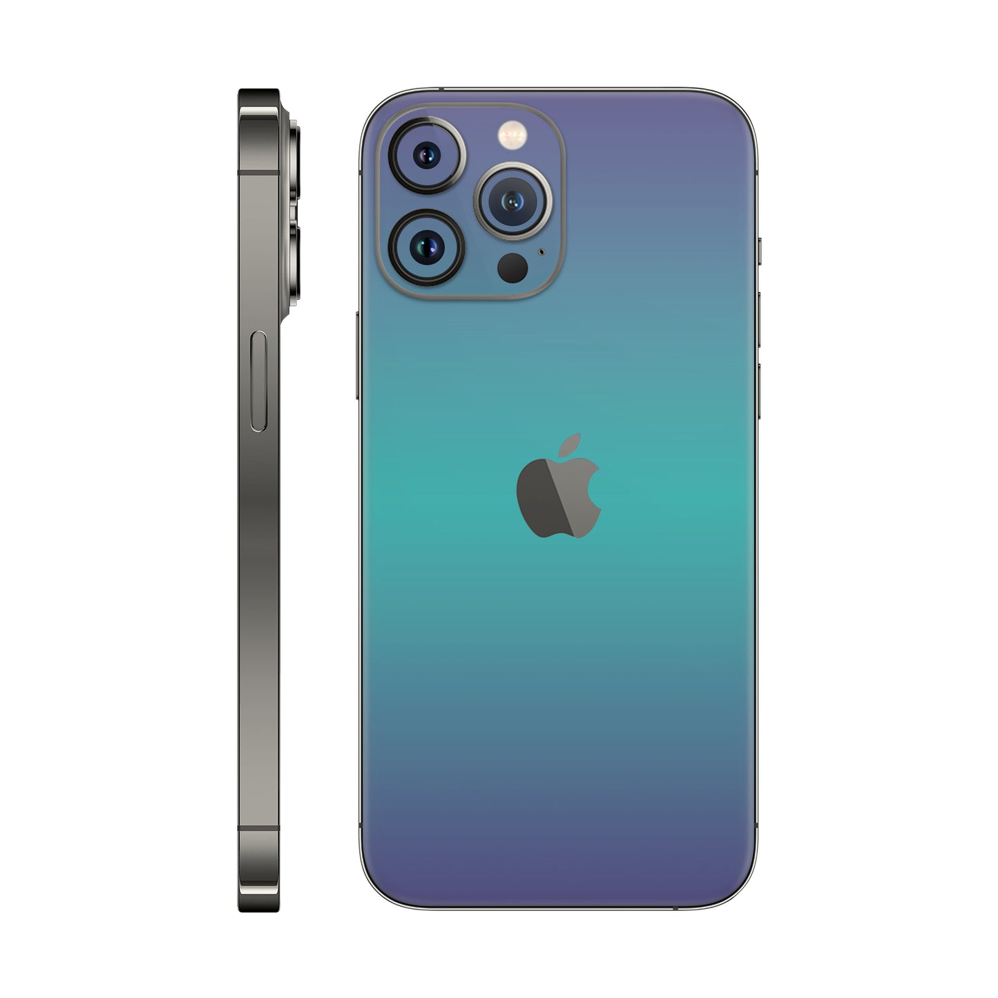 Folie de protectie iPhone 12 Pro Max, eSkins Unique, Skin Cameleon Turcoaz-Lavanda