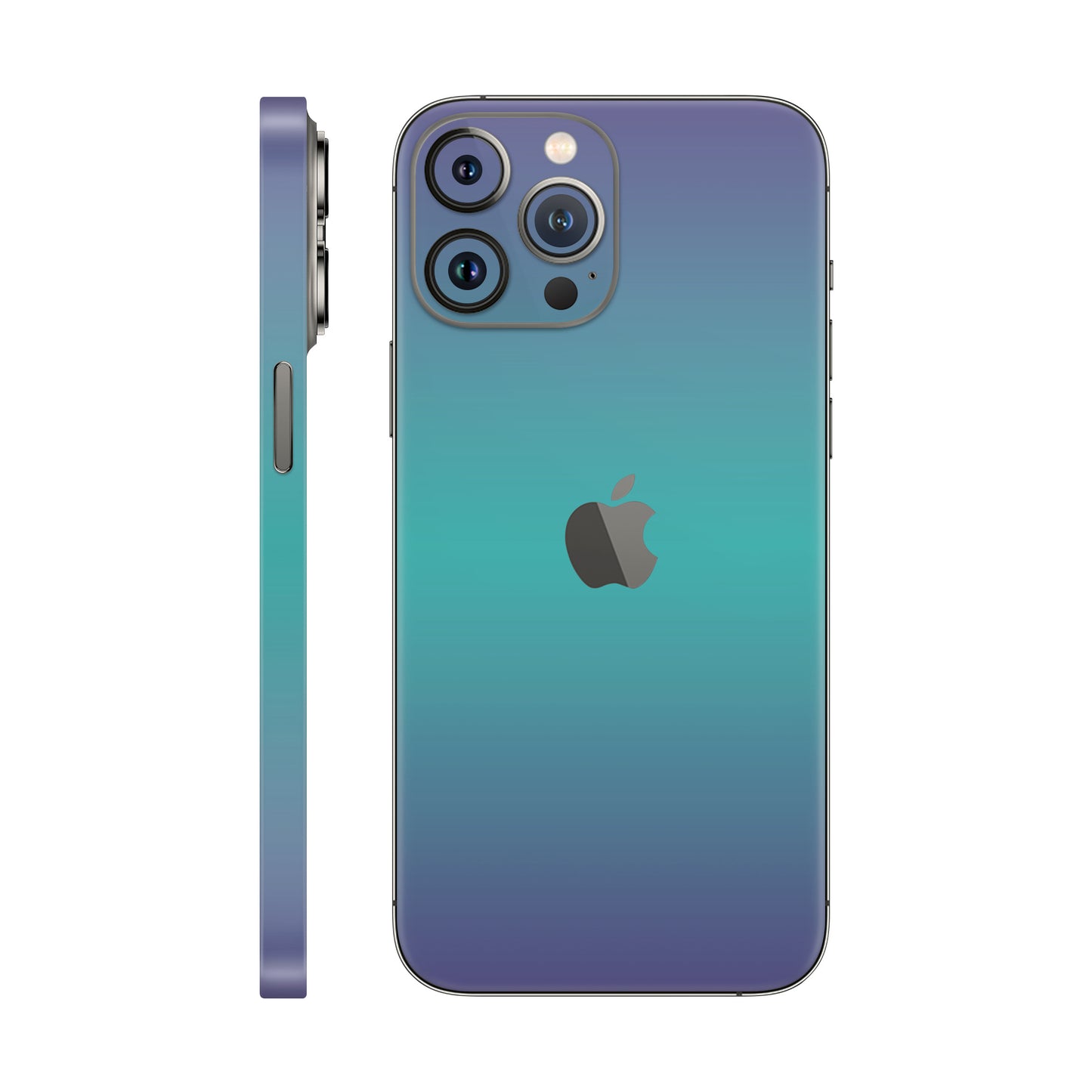 Folie de protectie iPhone 12 Pro Max, eSkins Unique, Skin Cameleon Turcoaz-Lavanda