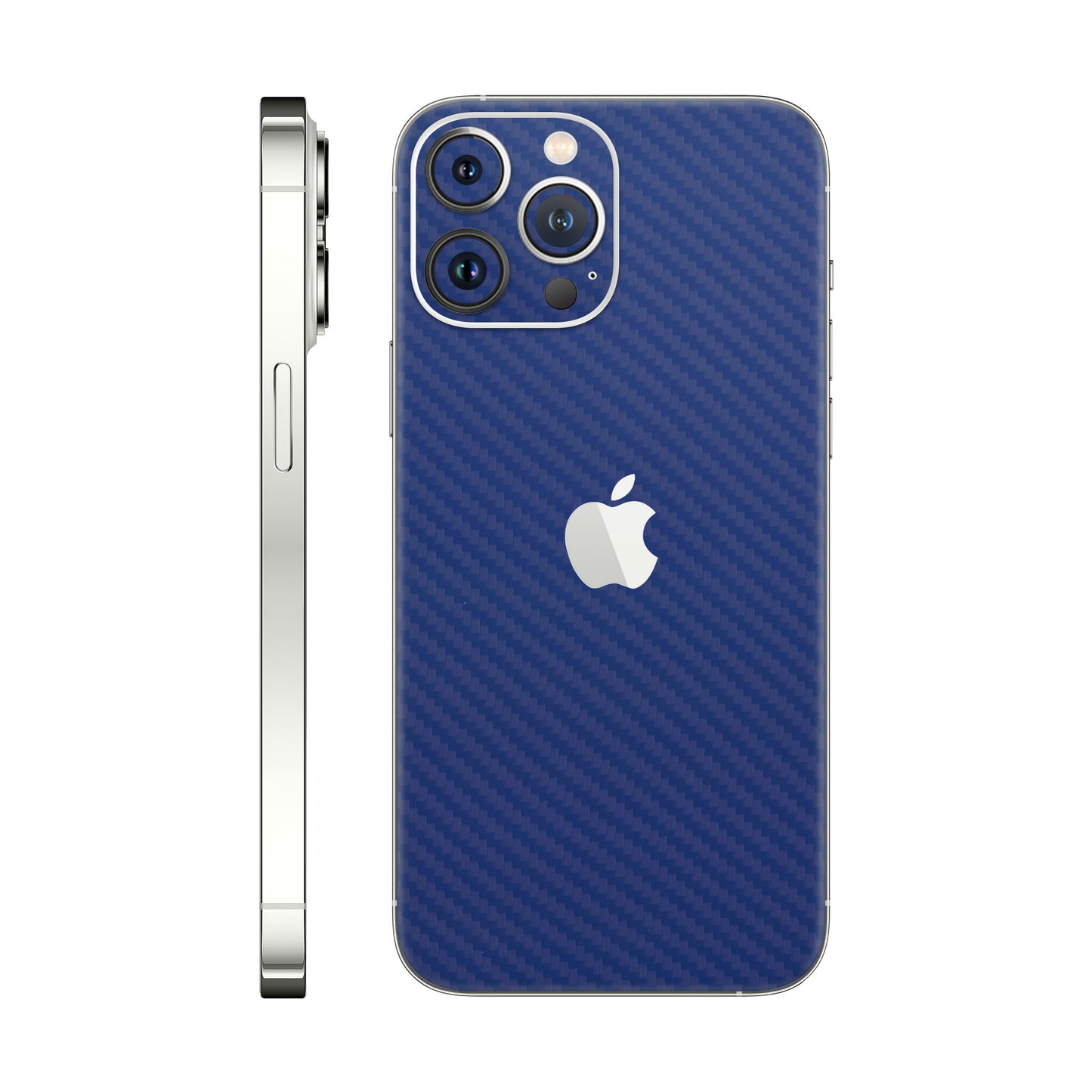 Folie de protectie iPhone 13 Pro Max, eSkins Elegans, Skin Carbon Albastru