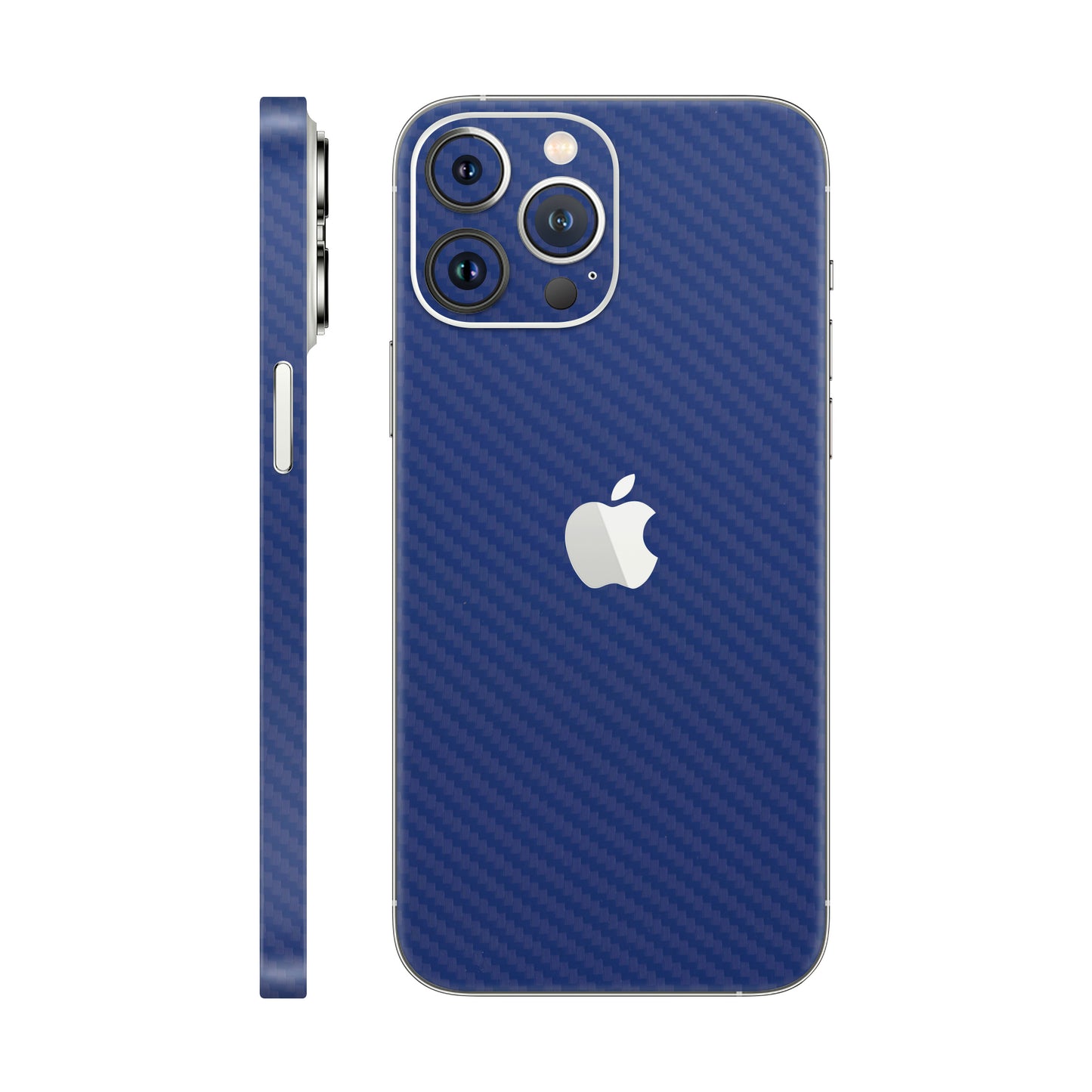 Folie de protectie iPhone 13 Pro Max, eSkins Elegans, Skin Carbon Albastru
