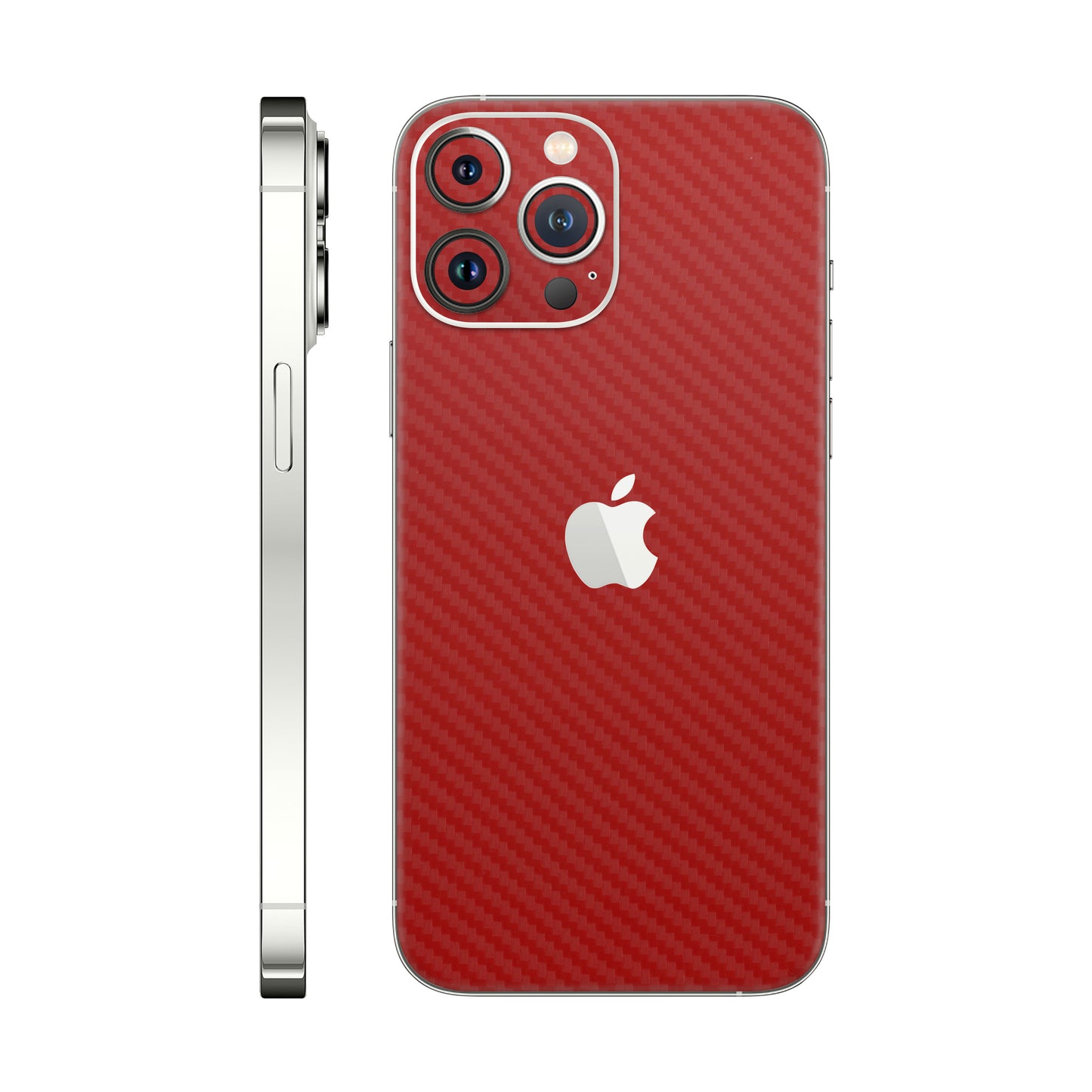 Skin iPhone 13 Pro Max, Carbon 3D Red