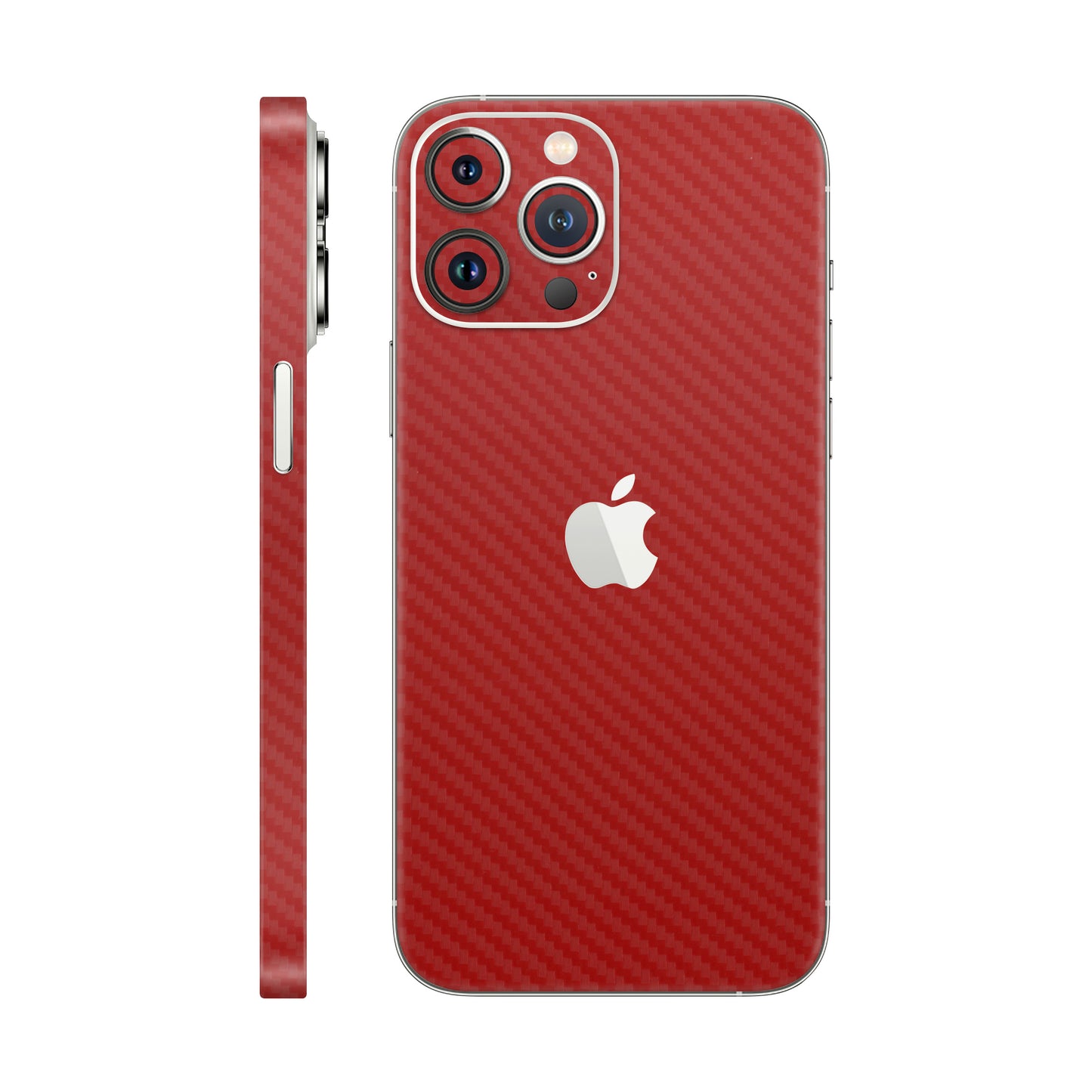 Skin iPhone 13 Pro Max, Carbon 3D Red