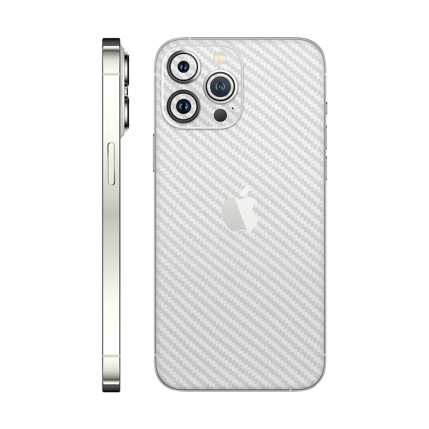 Folie de protectie iPhone 13 Pro Max, eSkins Elegans, Skin Carbon Alb