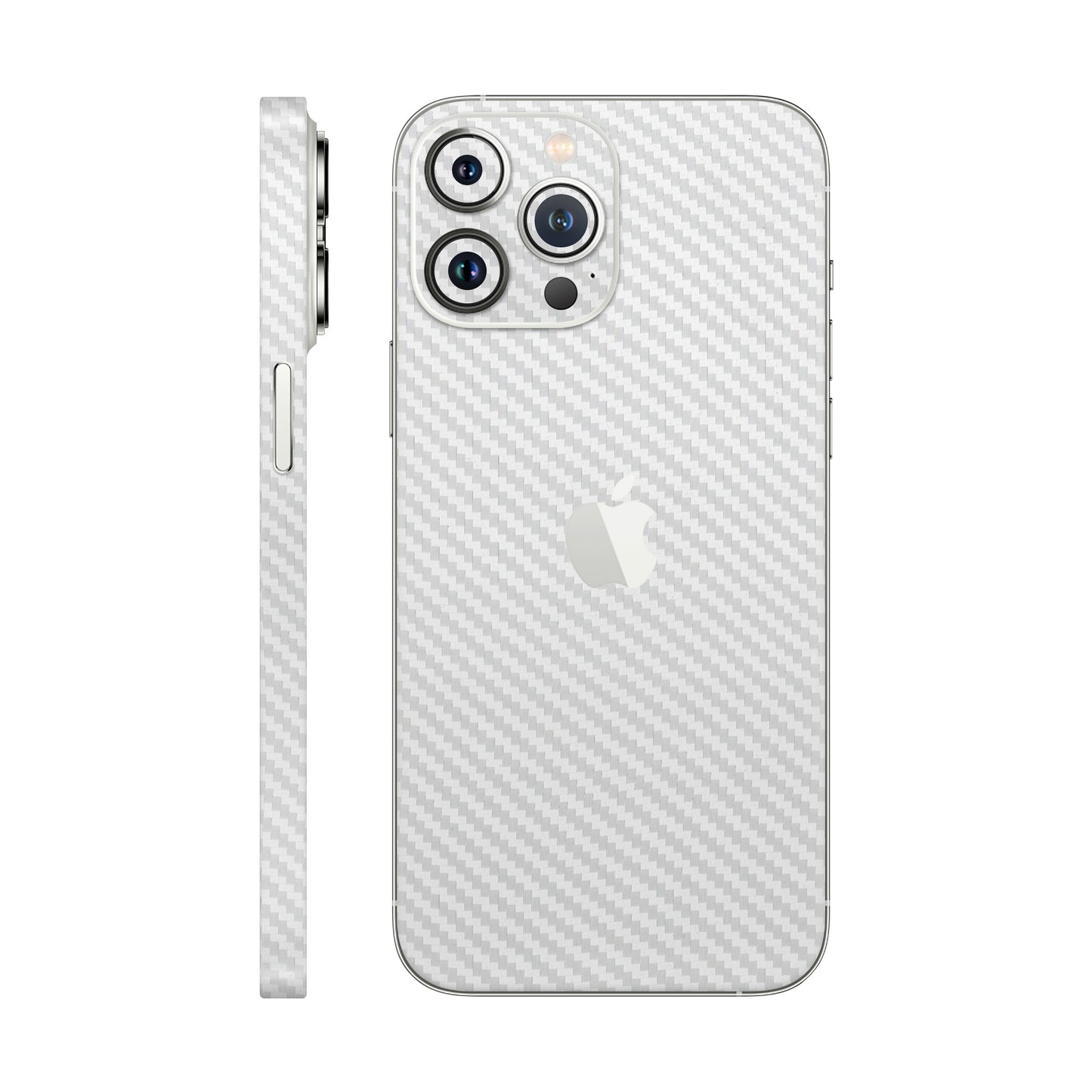 Folie de protectie iPhone 13 Pro Max, eSkins Elegans, Skin Carbon Alb