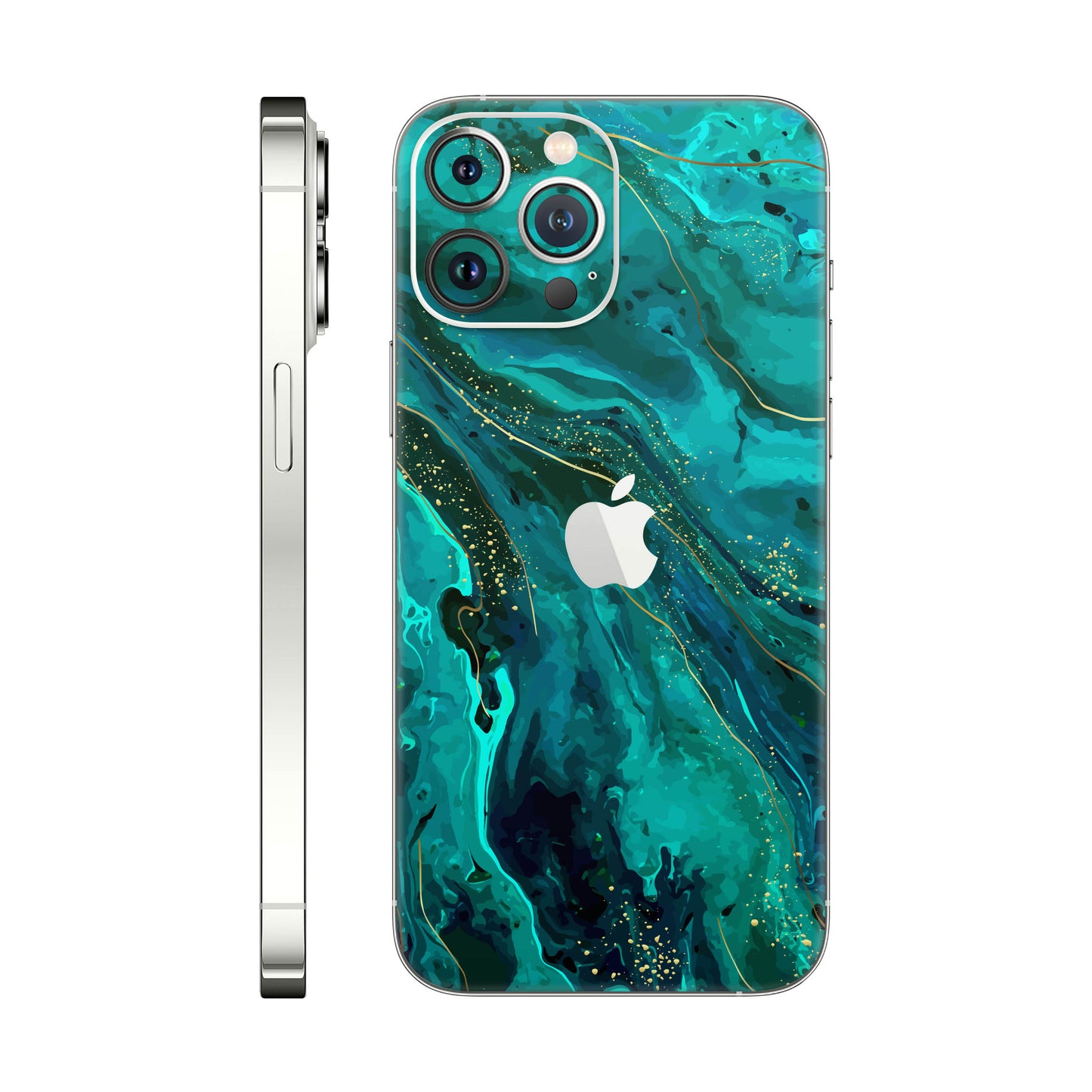 Folie de protectie iPhone 13 Pro Max, eSkins Signature, Skin Celestial Lagoon