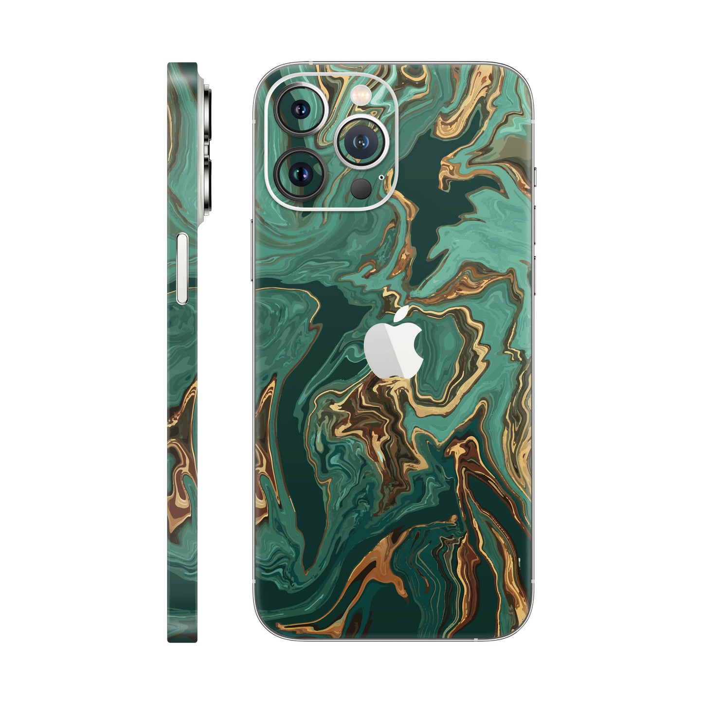 Folie de protectie iPhone 13 Pro Max, eSkins Signature, Skin Emerald Flow