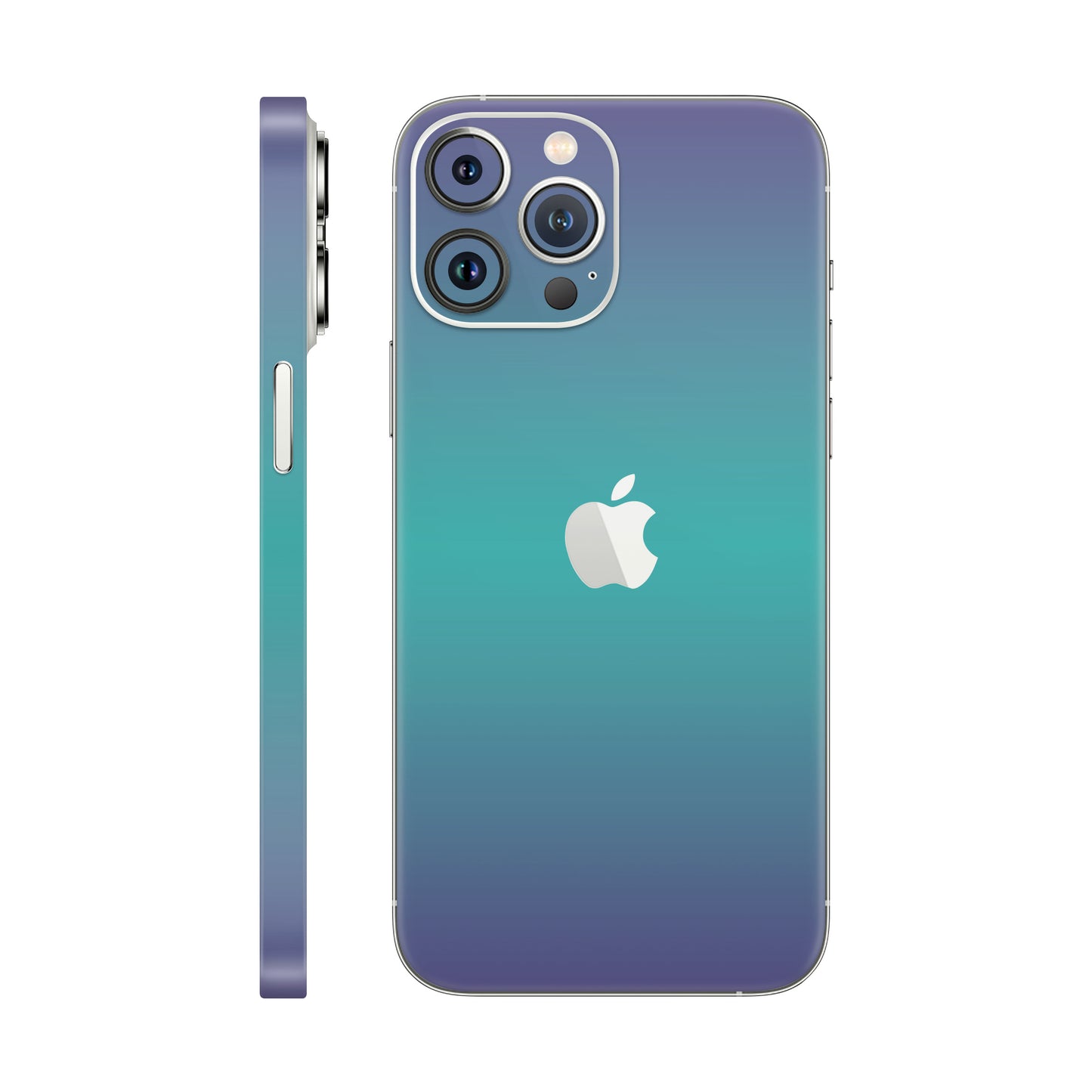 Folie de protectie iPhone 13 Pro Max, eSkins Unique, Skin Cameleon Turcoaz-Lavanda