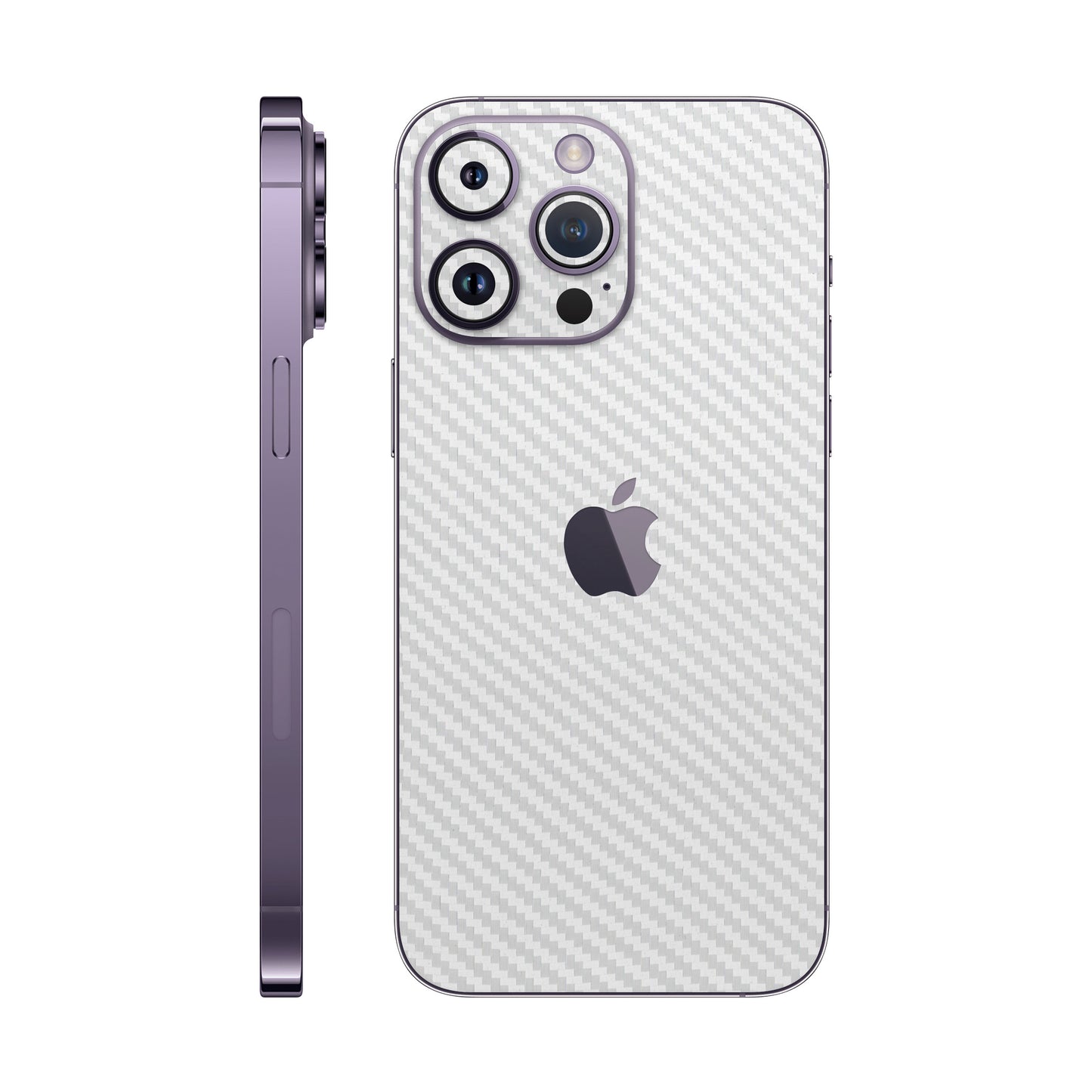 Skin iPhone 14 Pro Max, Carbon 3D White