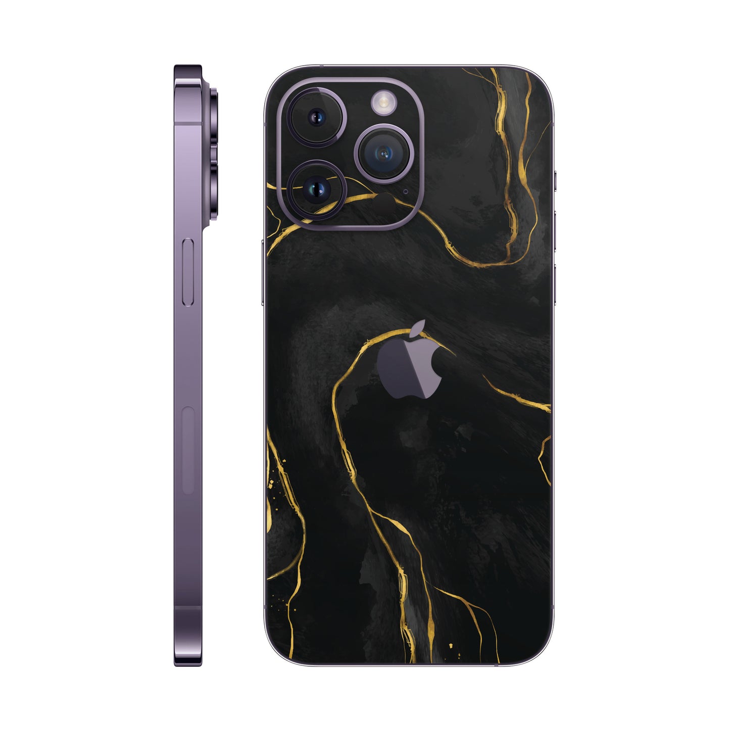 Folie de protectie iPhone 14 Pro Max, eSkins Signature, Skin Golden Onyx