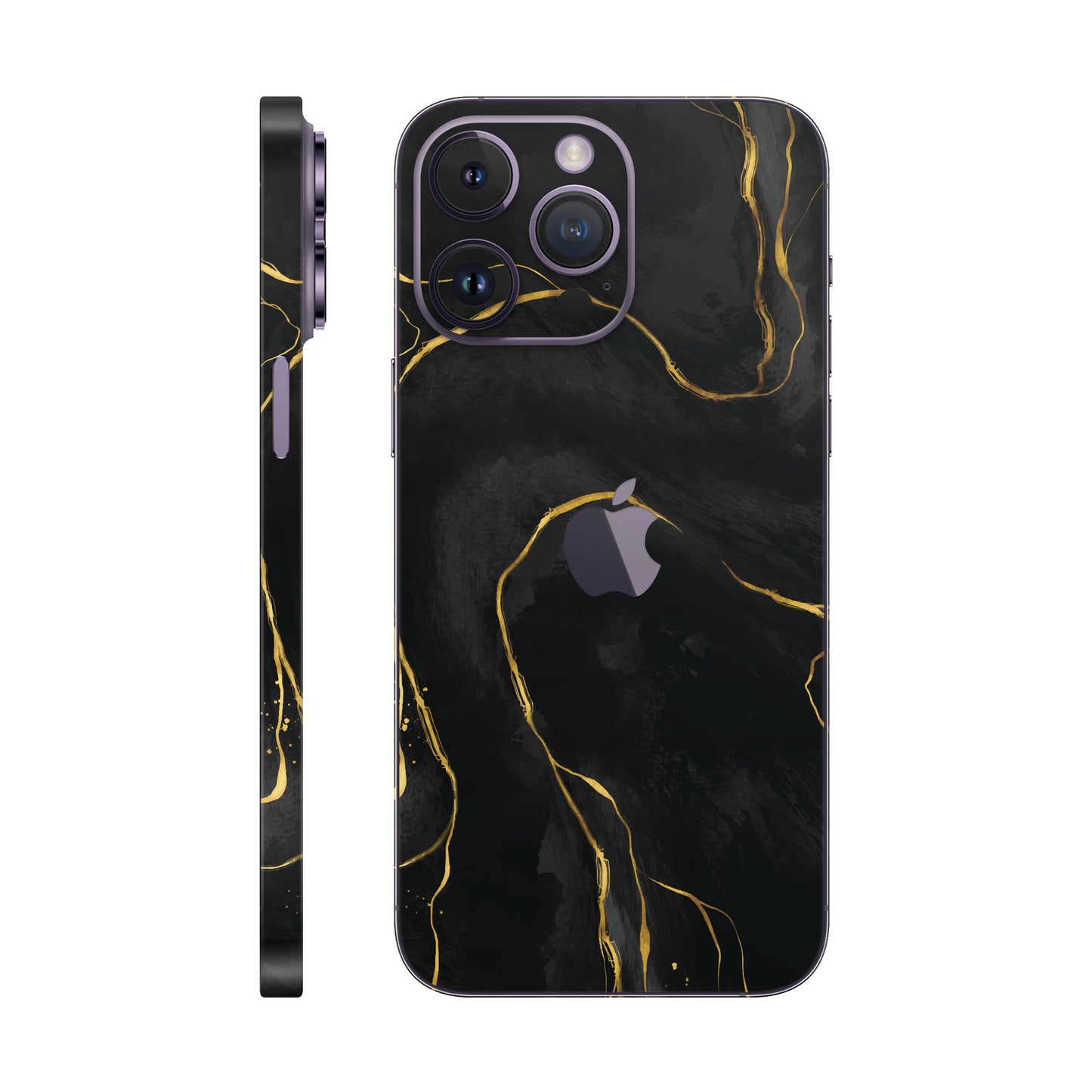 Folie de protectie iPhone 14 Pro Max, eSkins Signature, Skin Golden Onyx