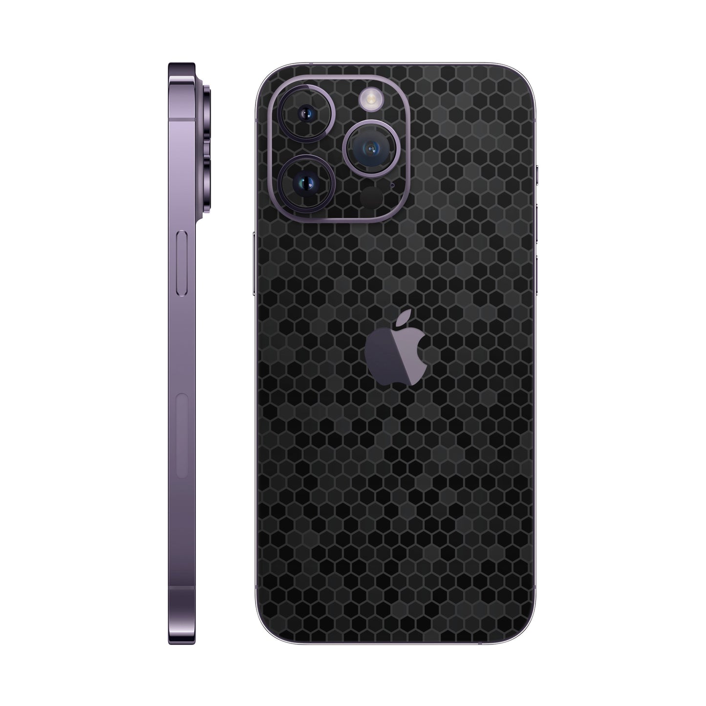 Folie de protectie iPhone 14 Pro Max, eSkins Elegans, Skin Honeycomb Negru