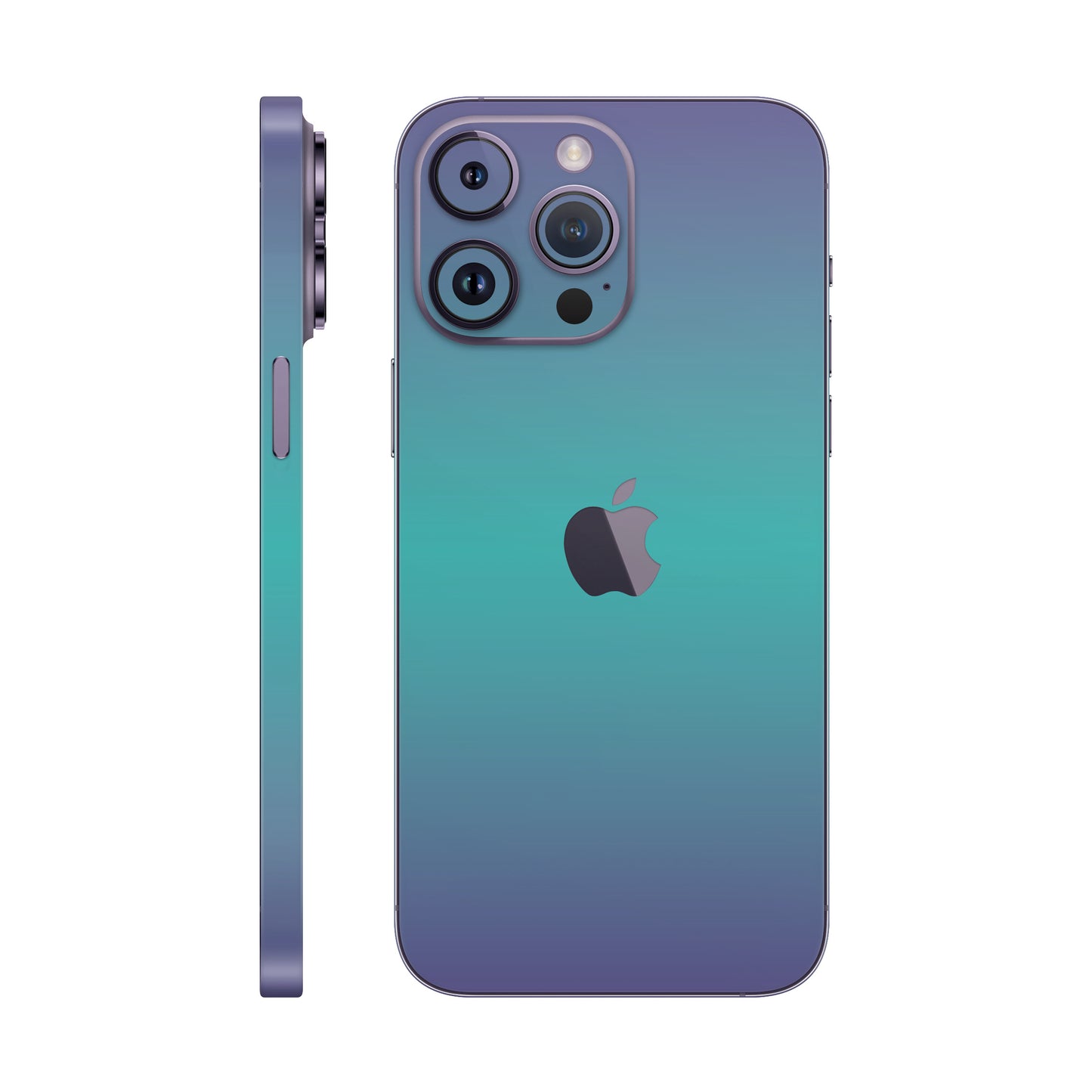Folie de protectie iPhone 14 Pro Max, eSkins Unique, Skin Cameleon Turcoaz-Lavanda