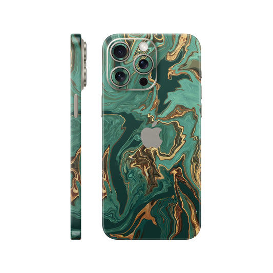 Folie de protectie iPhone 15 Pro, eSkins Signature, Skin Emerald Flow