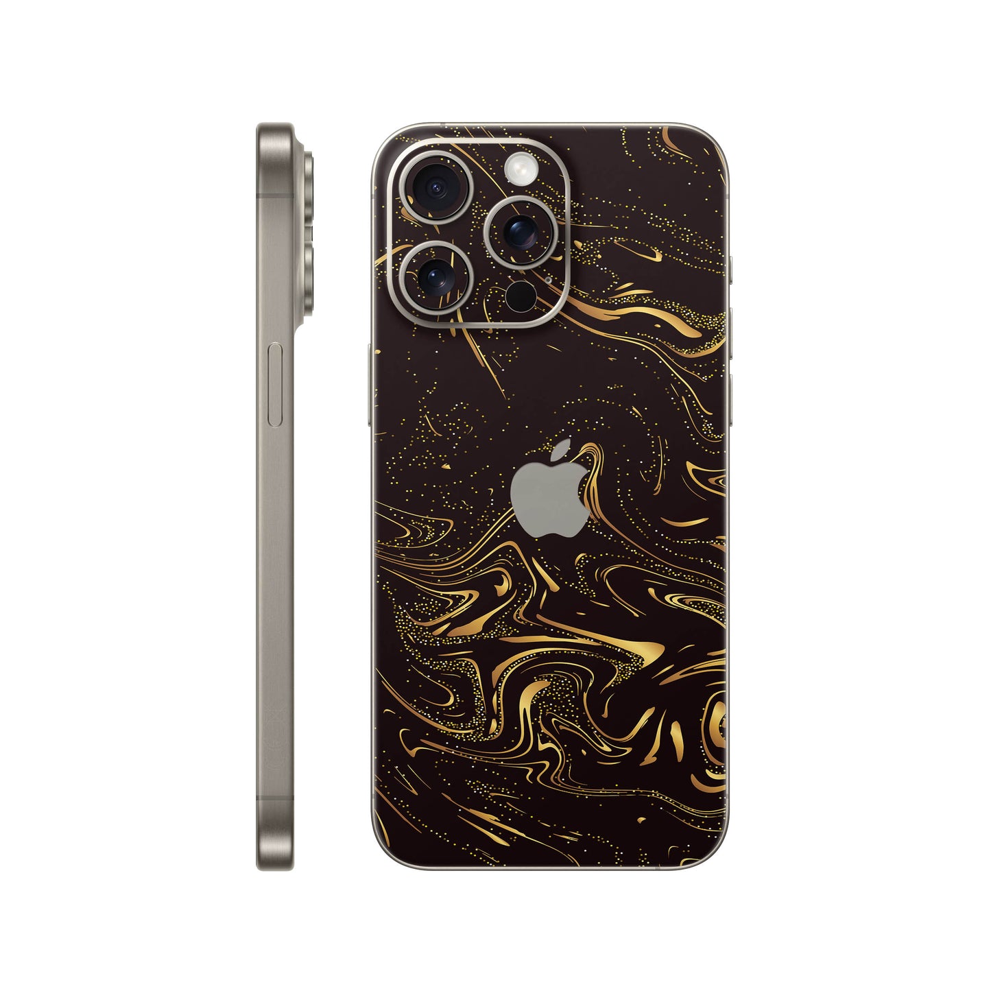 Folie de protectie iPhone 15 Pro, eSkins Signature, Golden Noir
