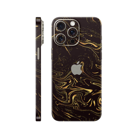 Folie de protectie iPhone 15 Pro, eSkins Signature, Golden Noir