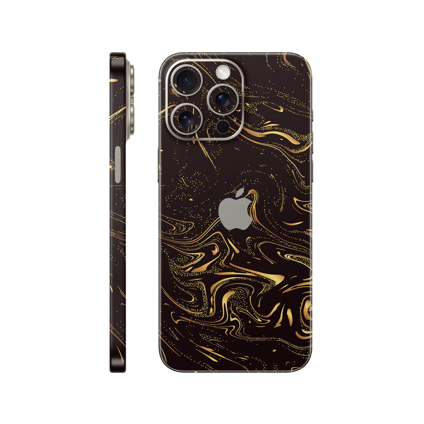 Folie de protectie iPhone 15 Pro, eSkins Signature, Golden Noir
