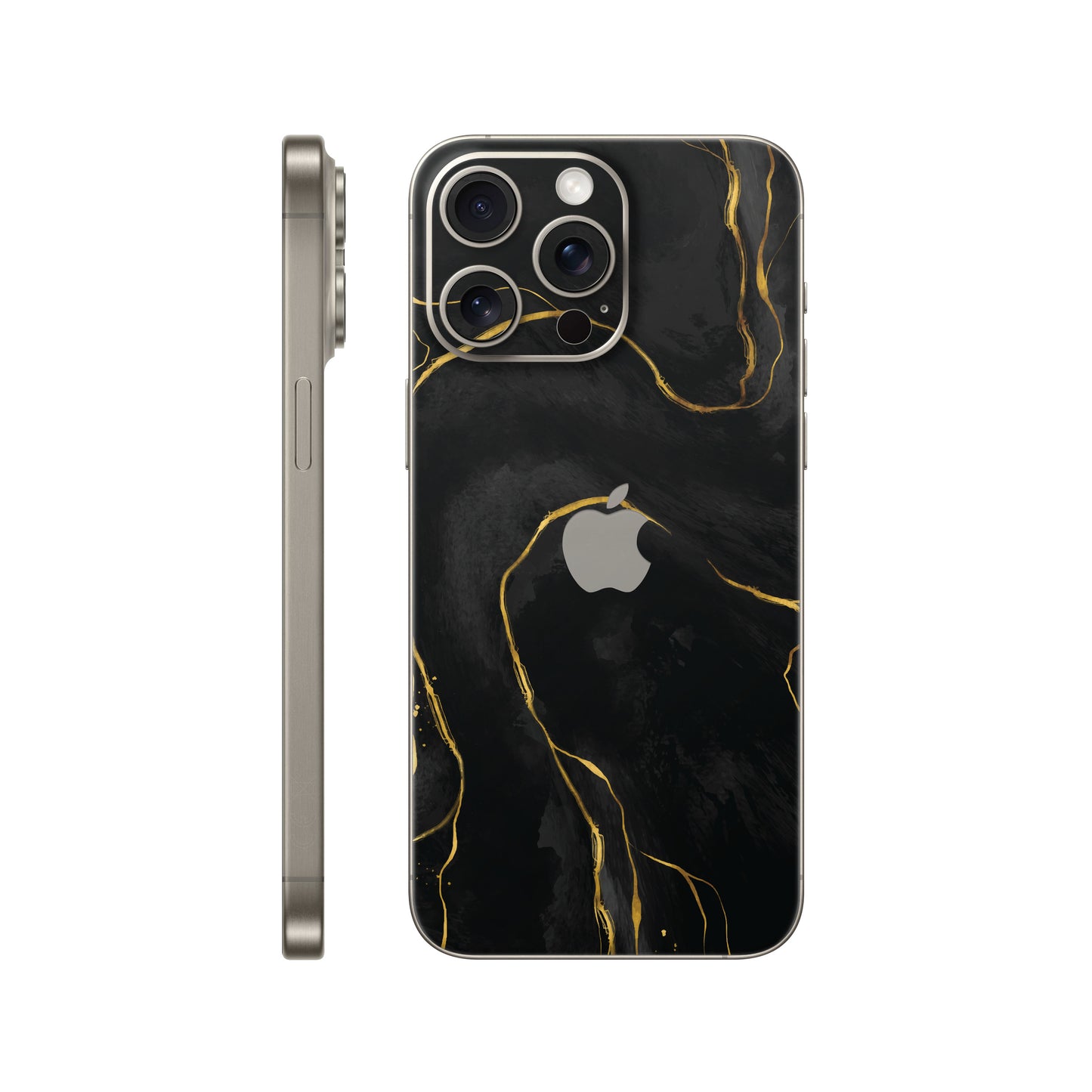 Folie de protectie iPhone 15 Pro, eSkins Signature, Skin Golden Onyx