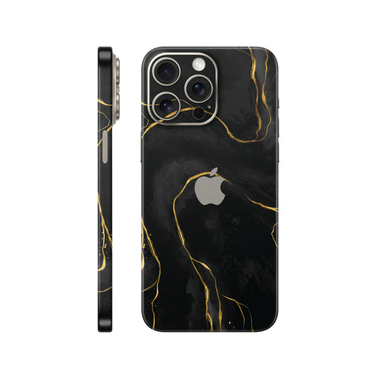 Folie de protectie iPhone 15 Pro, eSkins Signature, Skin Golden Onyx