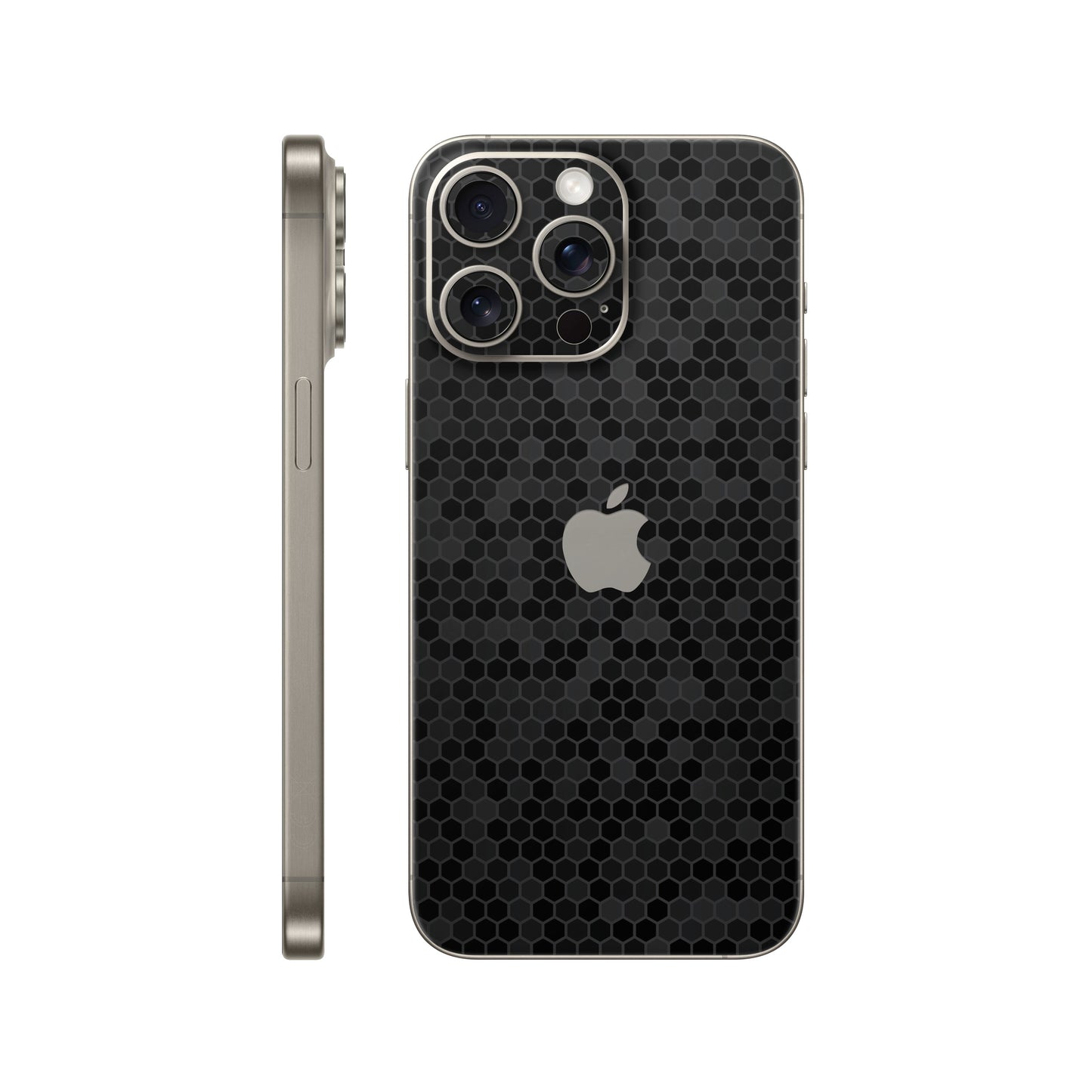 Skin iPhone 15 Pro, Honeycomb 3D Black 