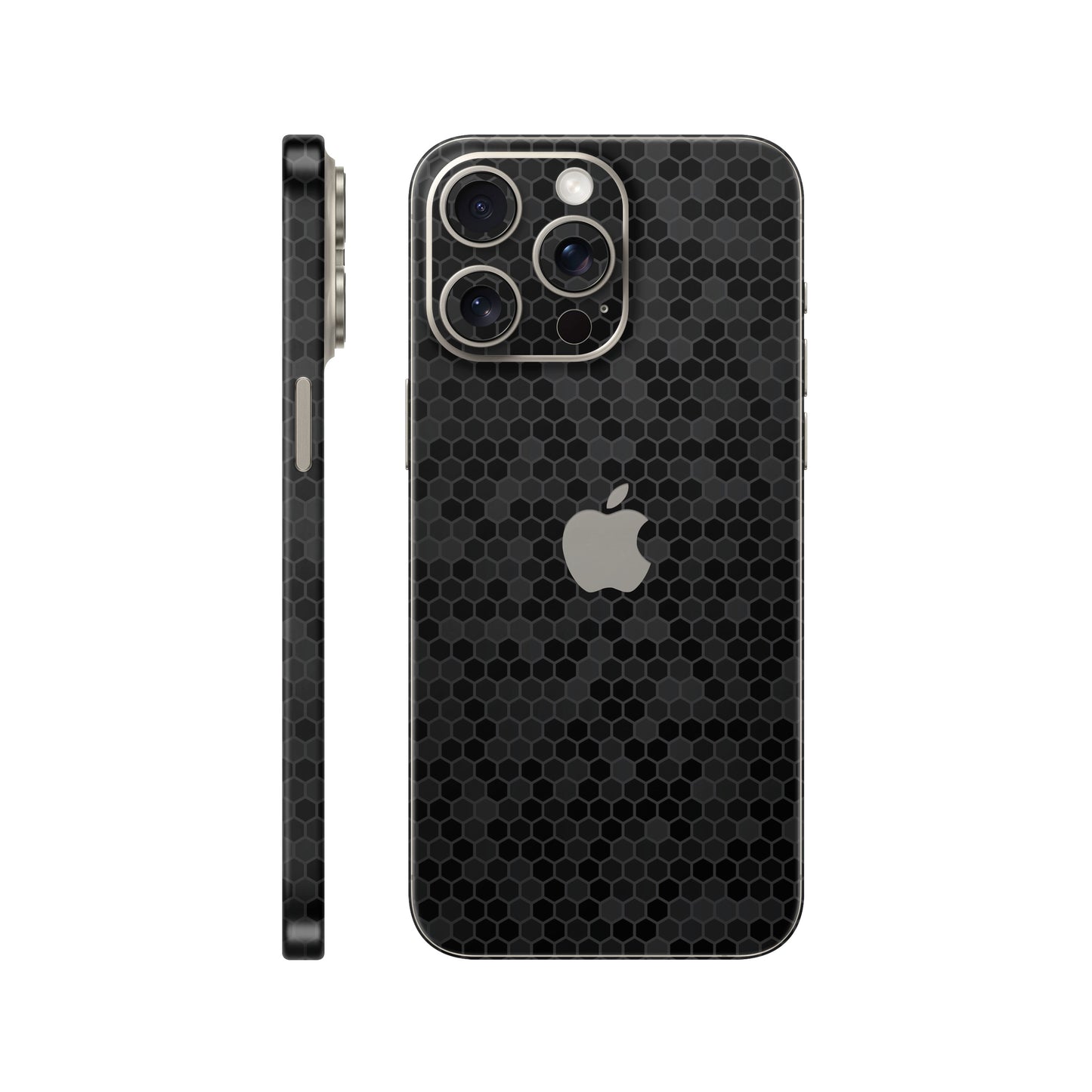 Skin iPhone 15 Pro, Honeycomb 3D Black 