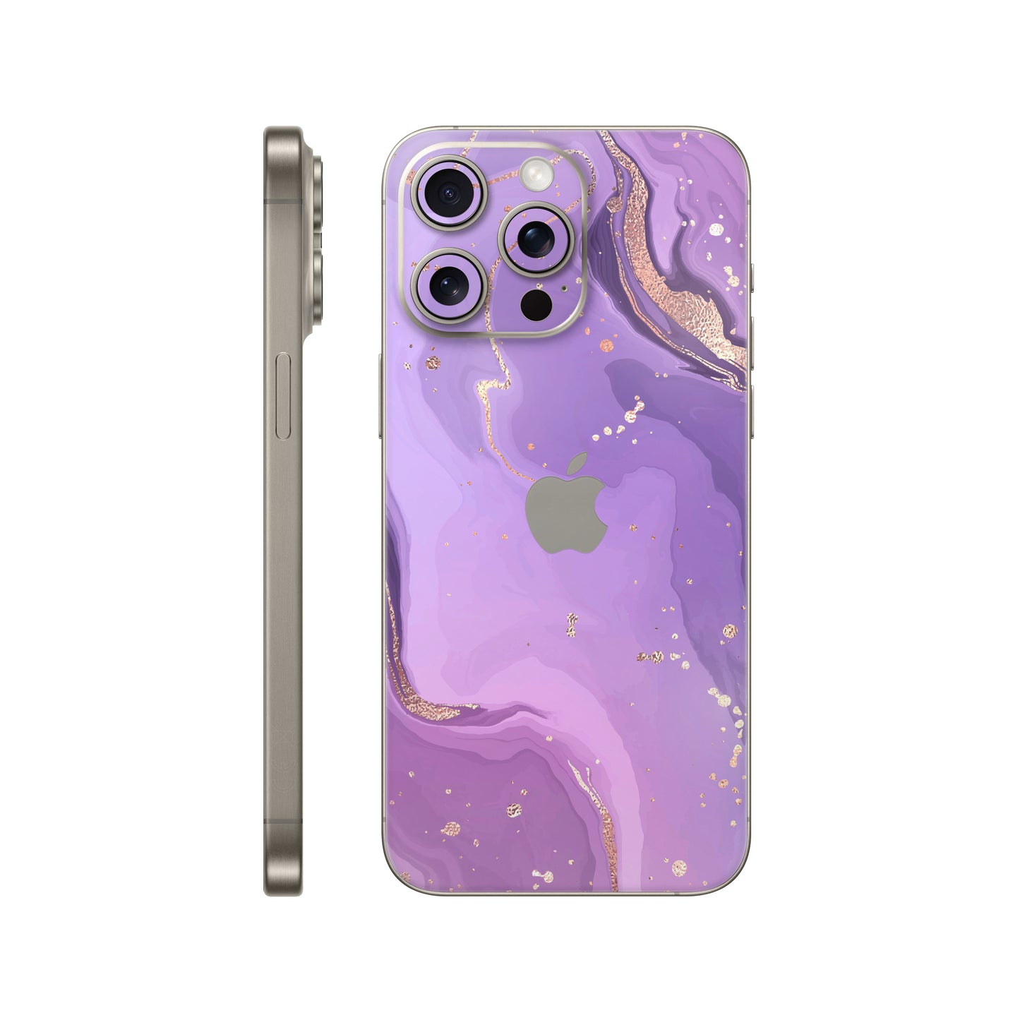 Folie de protectie iPhone 15 Pro, eSkins Signature, Skin Lavender Swirl