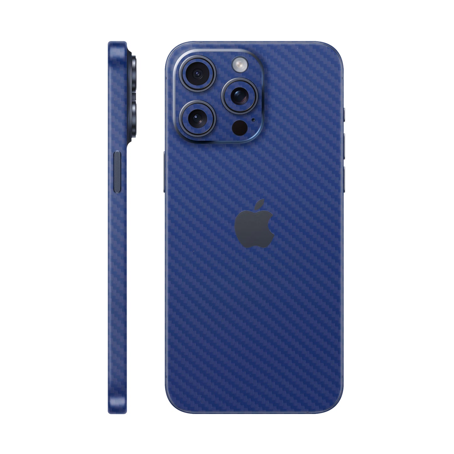 Folie de protectie iPhone 15 Pro Max, eSkins Elegans, Skin Carbon Albastru