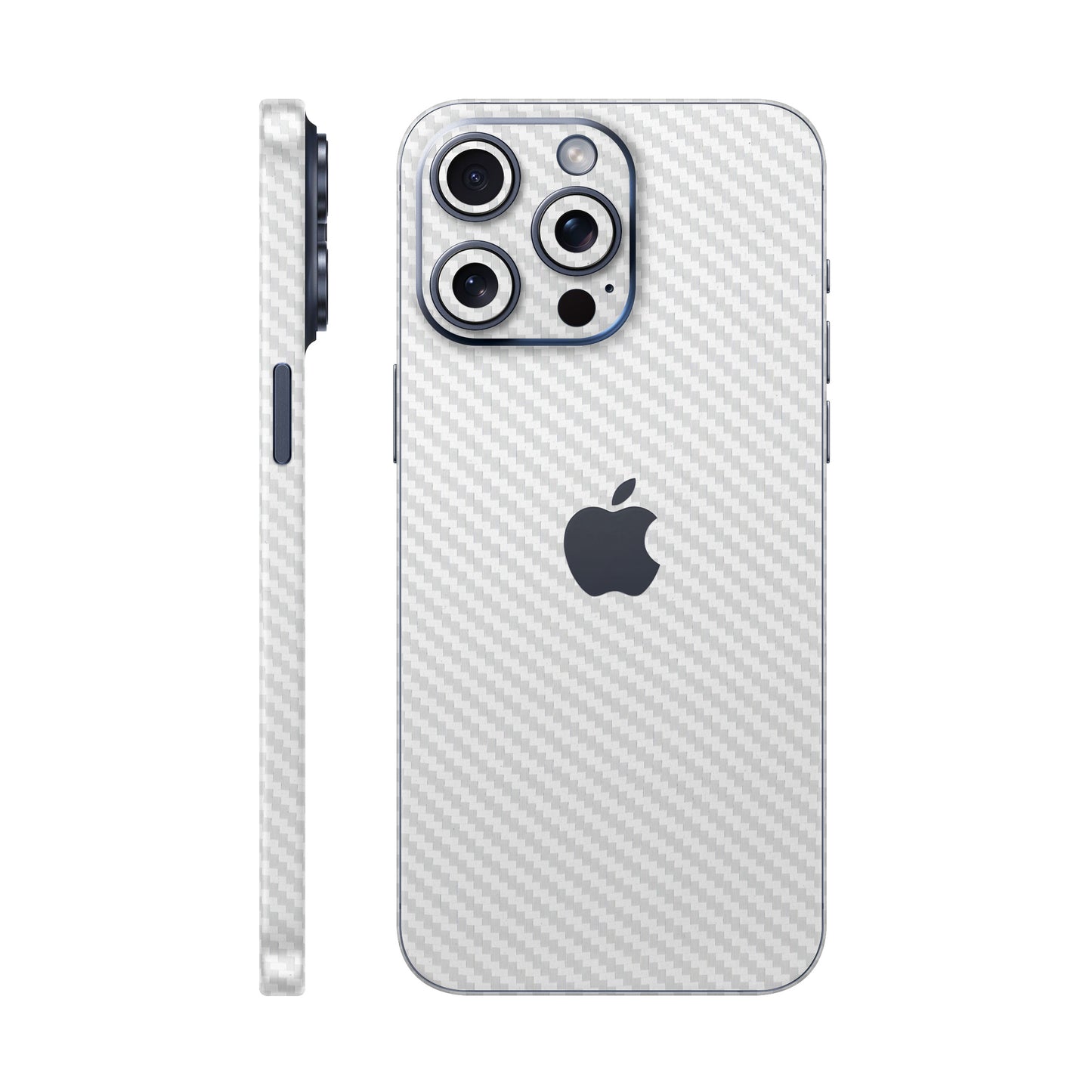 Folie de protectie iPhone 15 Pro Max, eSkins Elegans, Skin Carbon Alb