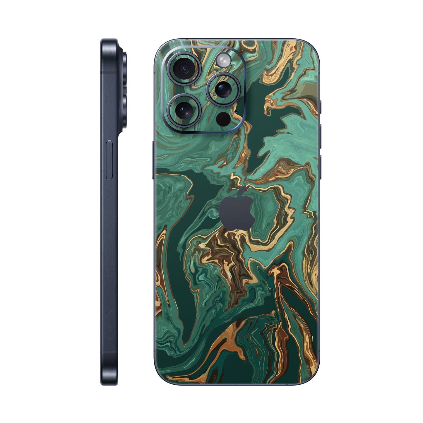 Folie de protectie iPhone 15 Pro Max, eSkins Signature, Skin Emerald Flow