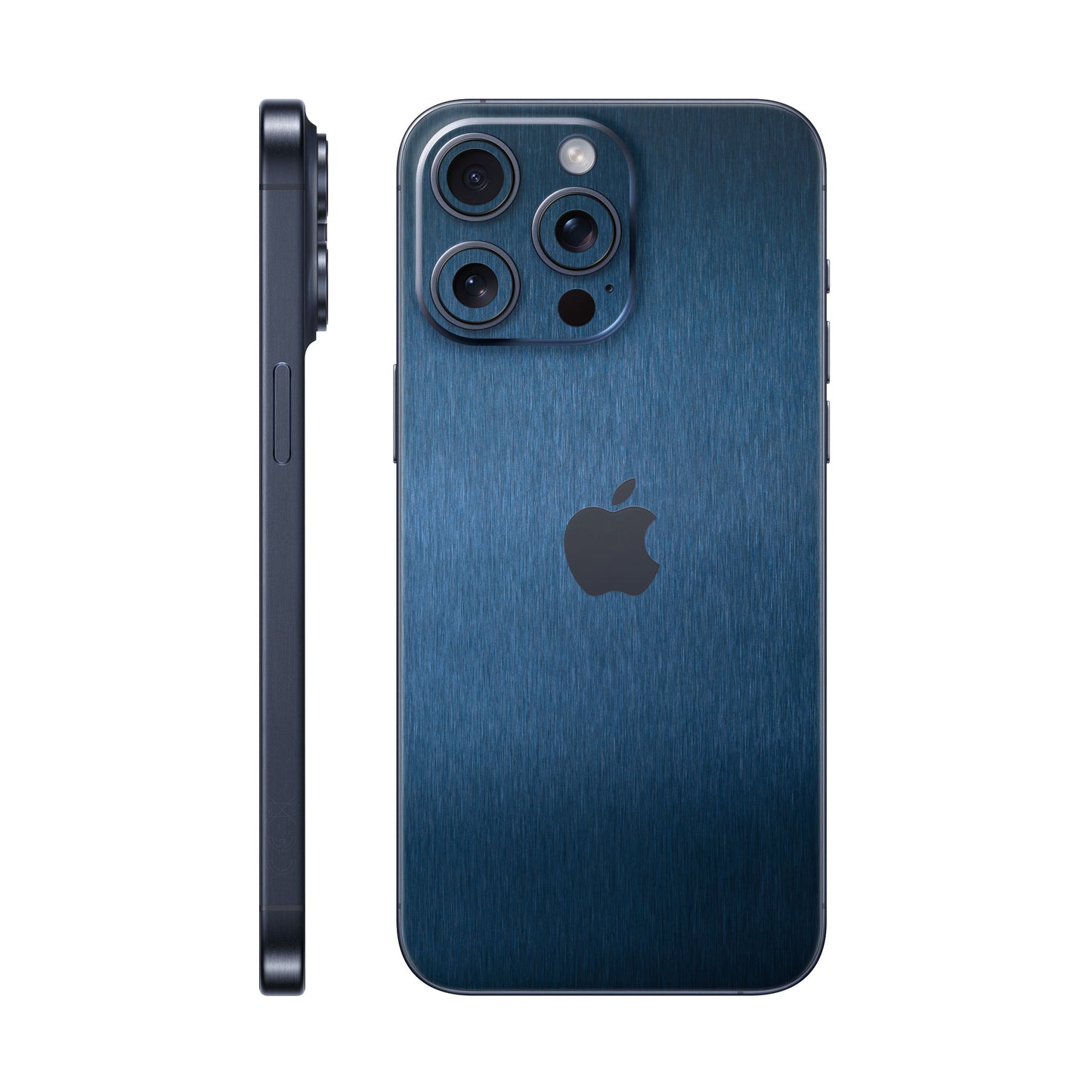 Folie de protectie iPhone 15 Pro Max, eSkins Elegans, Skin Metalic Albastru