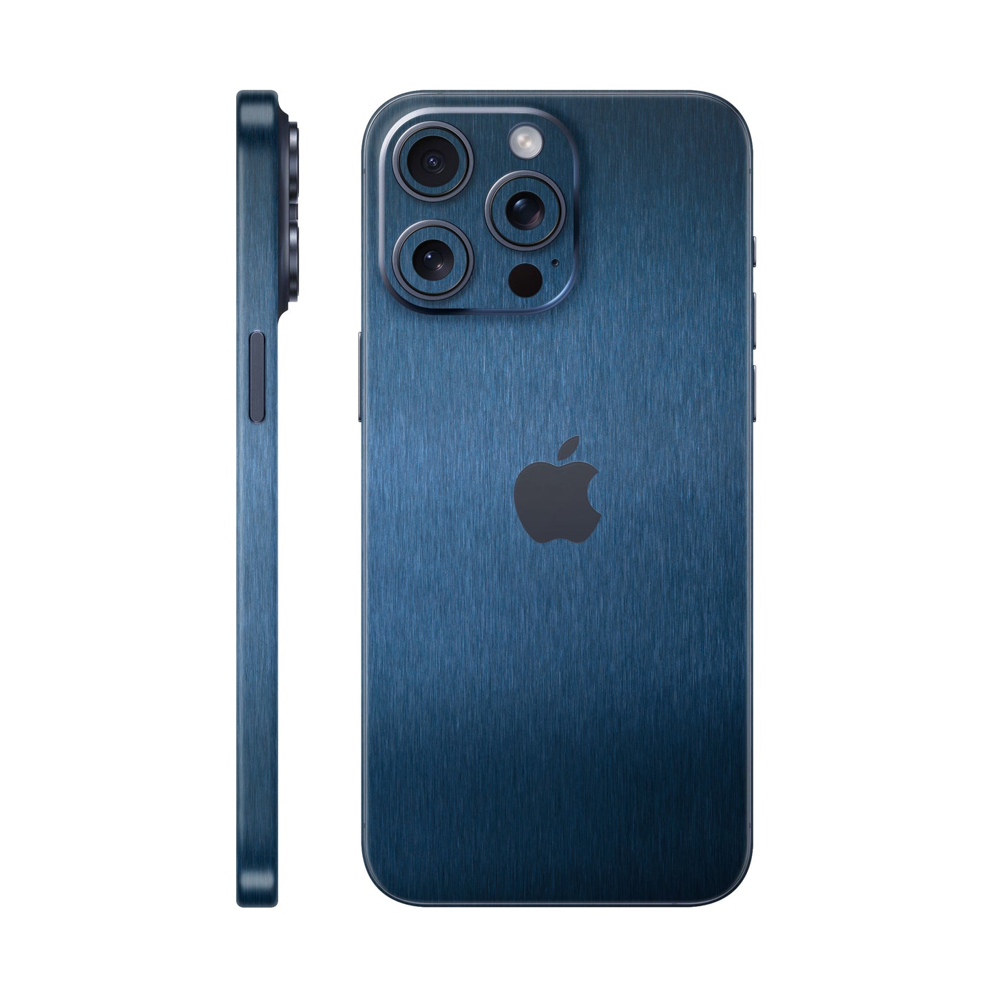 Folie de protectie iPhone 15 Pro Max, eSkins Elegans, Skin Metalic Albastru